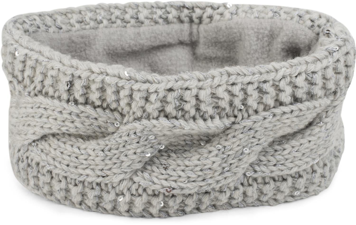styleBREAKER Stirnband »Grobstrick Stirnband mit Pailletten« 1 Stk.
