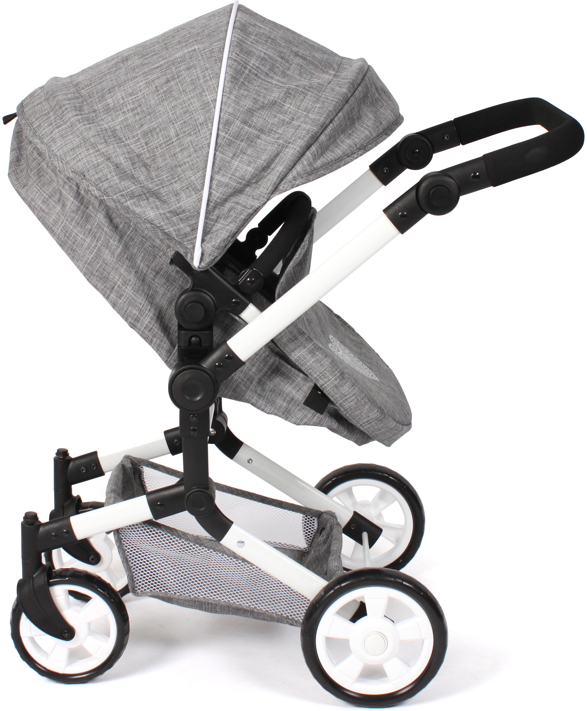 CHIC2000 Kombi-Puppenwagen »Linus, Jeans Grey«, (Set), mit Babywanne und Autositz