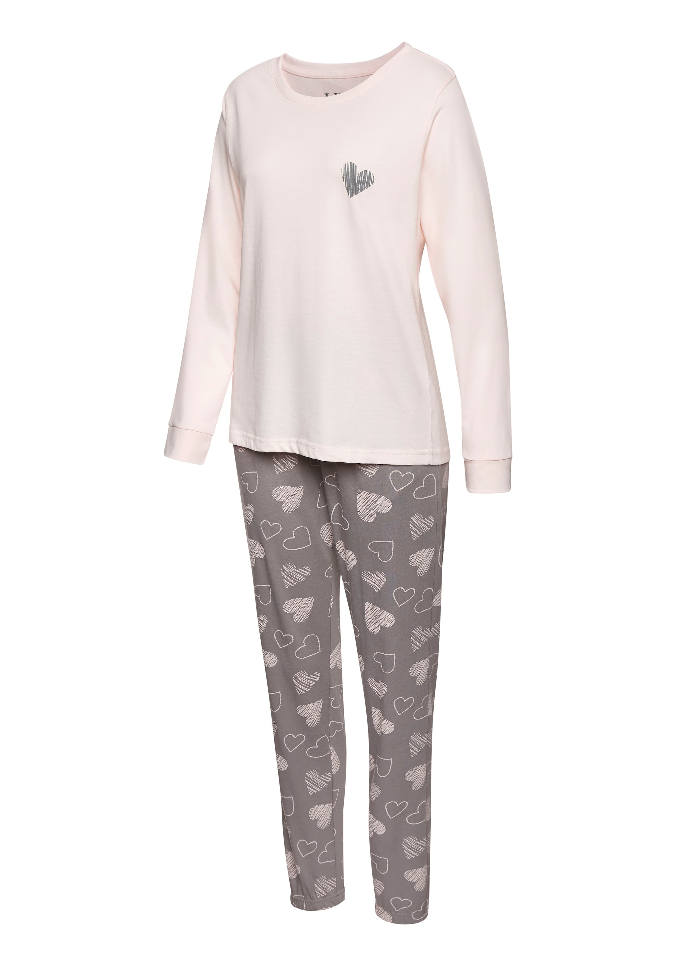 Vivance Dreams Pyjama mit süßem Herzchen-Print