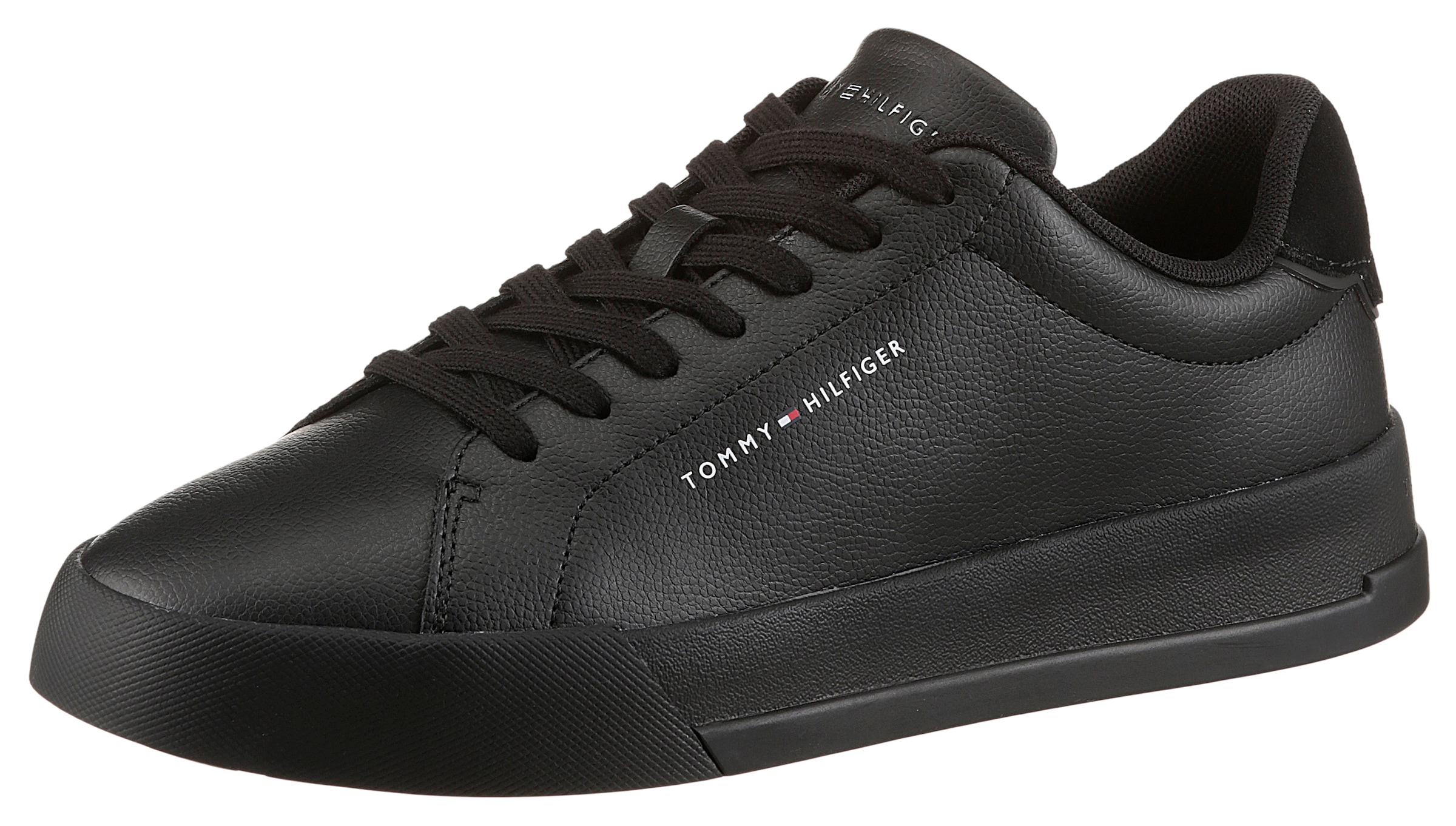 Tommy Hilfiger Sneaker »TH COURT LTH DETAIL ESS«, Freizeitschuh, Halbschuh, Schnürschuh mit seitlichem Logoschriftzug