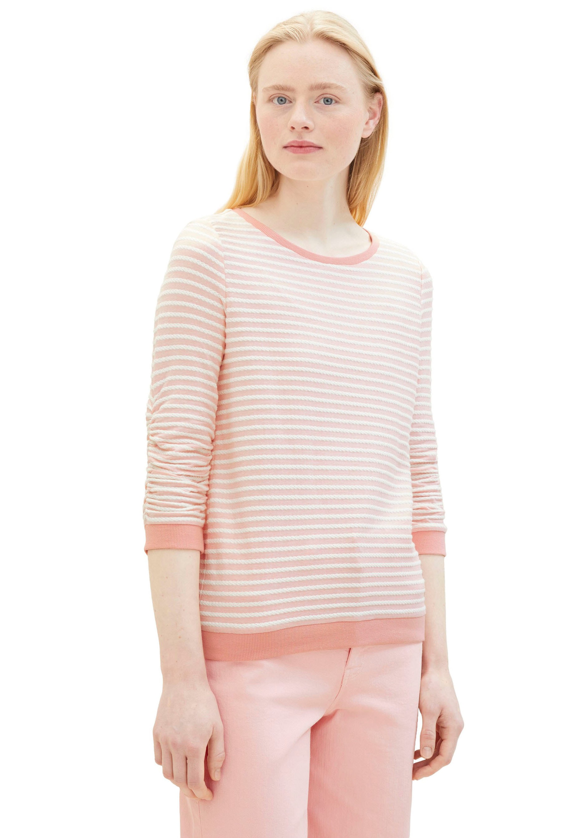 TOM TAILOR Denim Sweatshirt, mit gestreifter Optik