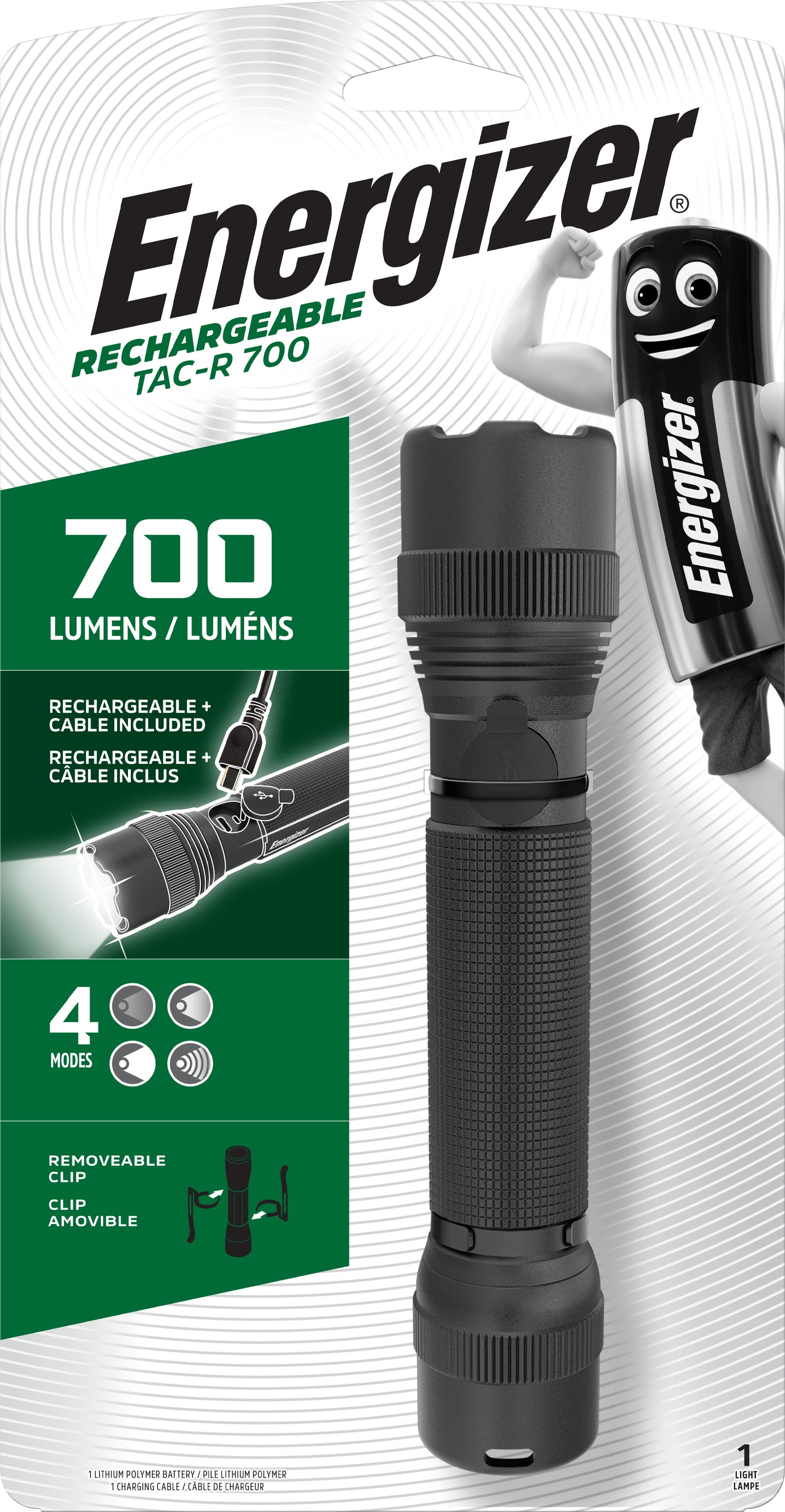 Taschenlampe »Tactical Rechargeable 700 Lumen«, (1 St.), wiederaufladbar über USB