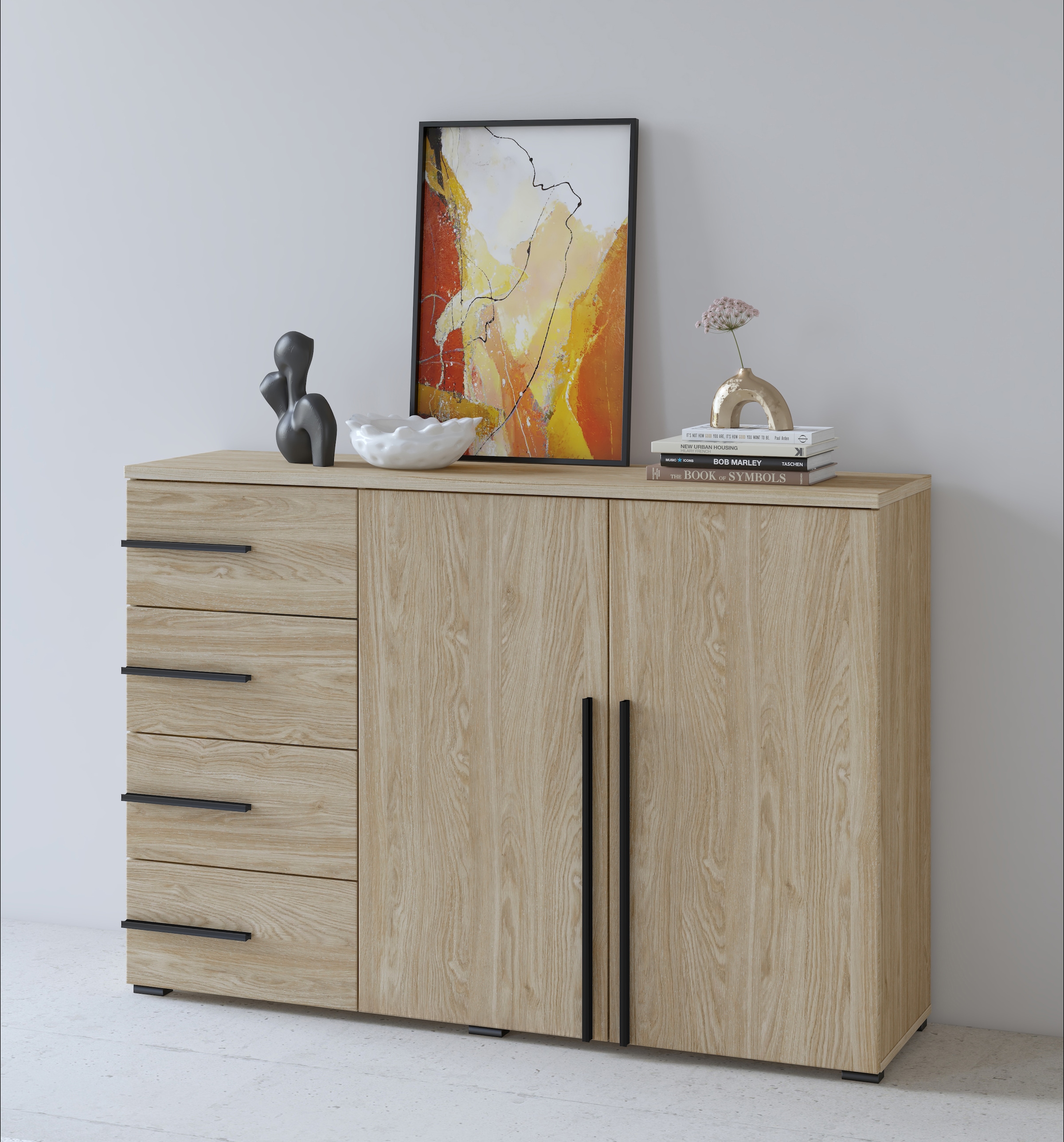 Kommode »Violla, 135x94x40 cm (BxHxT), Sideboard mit 4 Schubladen, 2 Türen«,...