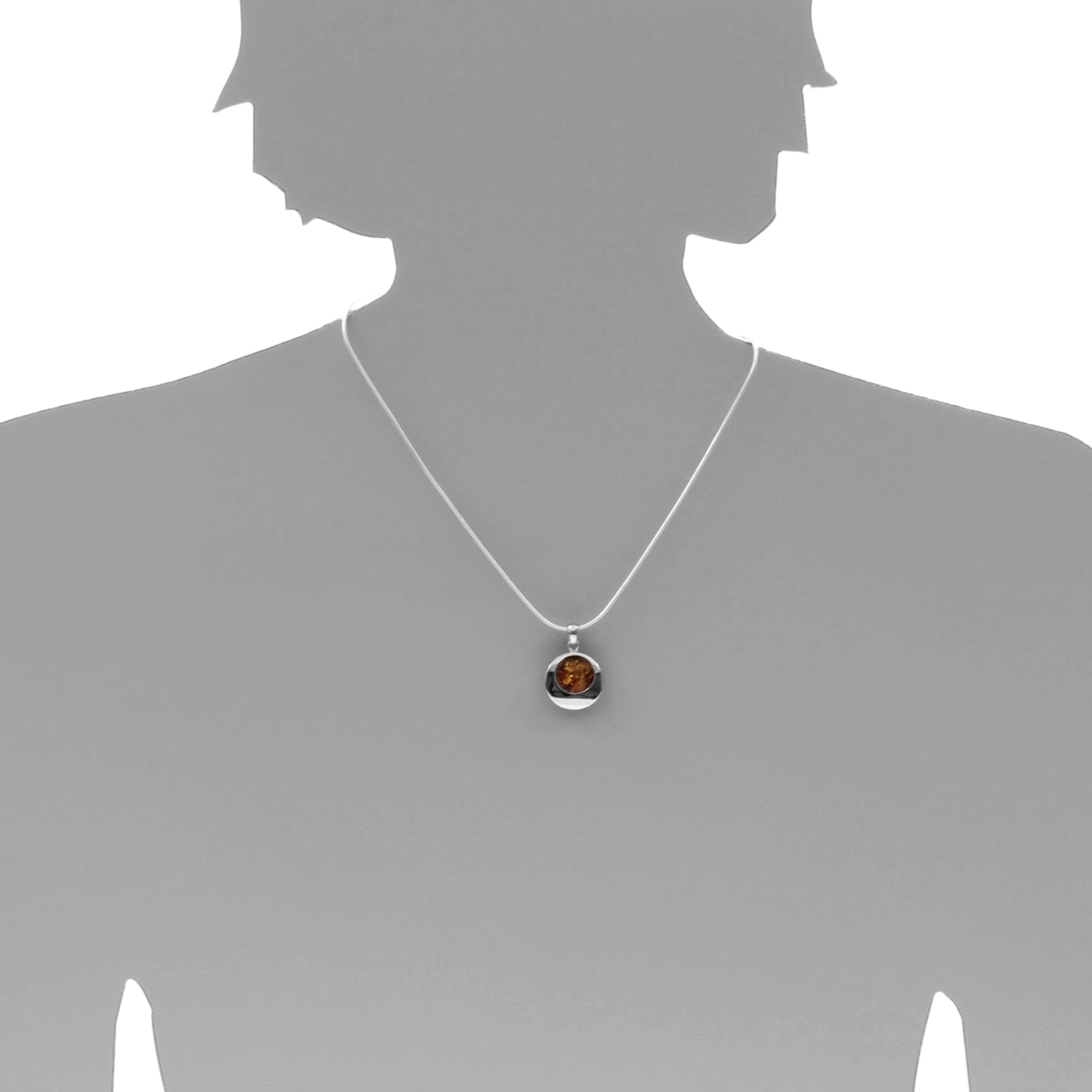 OSTSEE-SCHMUCK Kette mit Anhänger »- Alina 19 mm - Silber 925/000 - Bernstein«