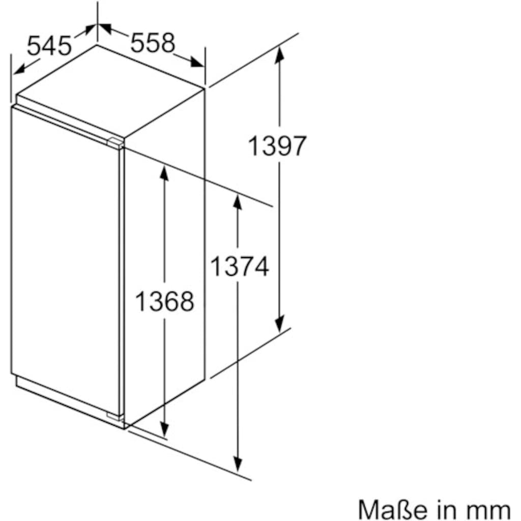 BOSCH Einbaukühlschrank »KIR51AFF0«, KIR51AFF0, 139,7 cm hoch, 55,8 cm breit