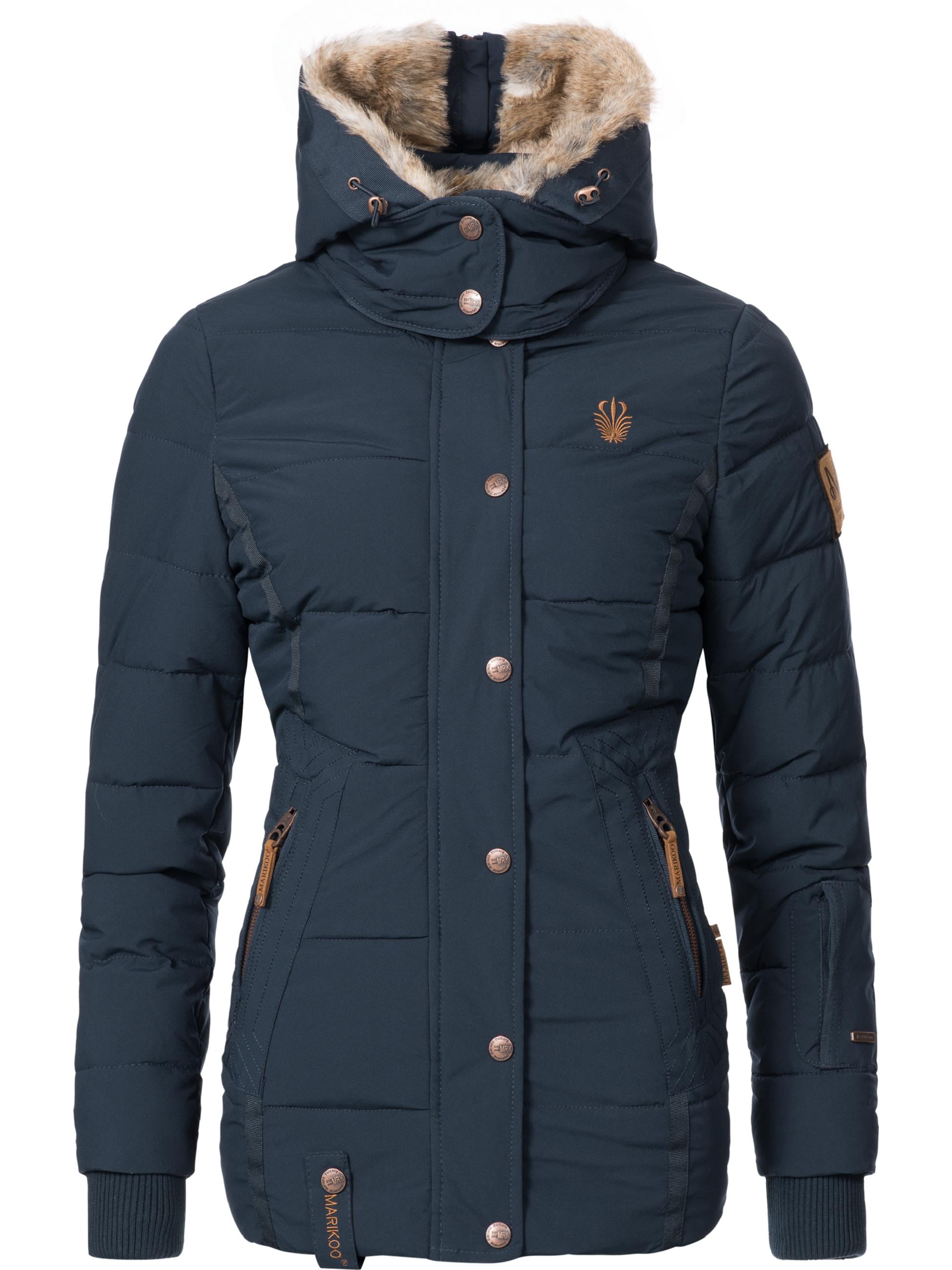 Marikoo Winterjacke »Winterjacke Nekoo«, mit Kapuze, stylische Damen Steppjacke mit großer Kapuze