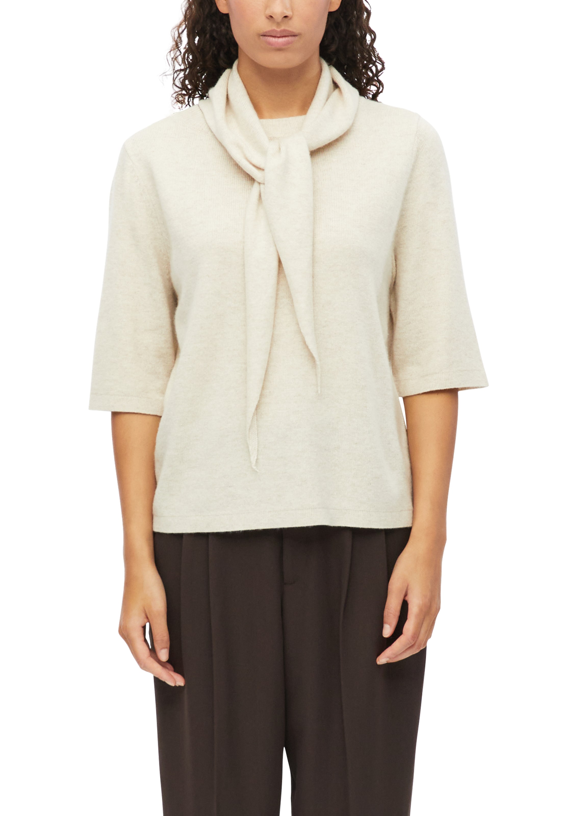 s.Oliver Strickpullover 3/4-Arm / mit Woll-Schal / Viskose-Wolle