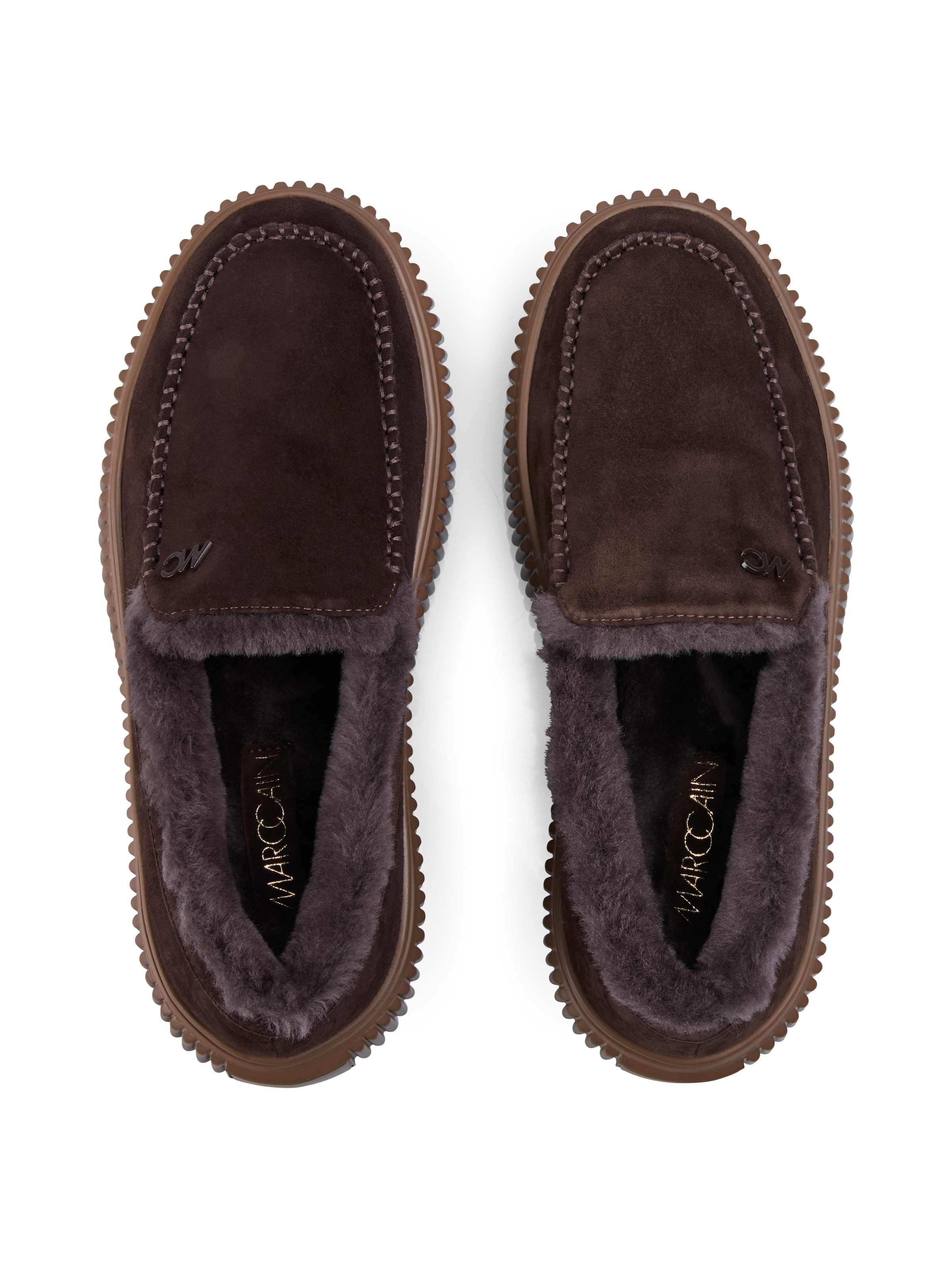Marc Cain Slipper  Plateau, Schlupfschuh, Wintersneaker mit Fellimitat-Kragen