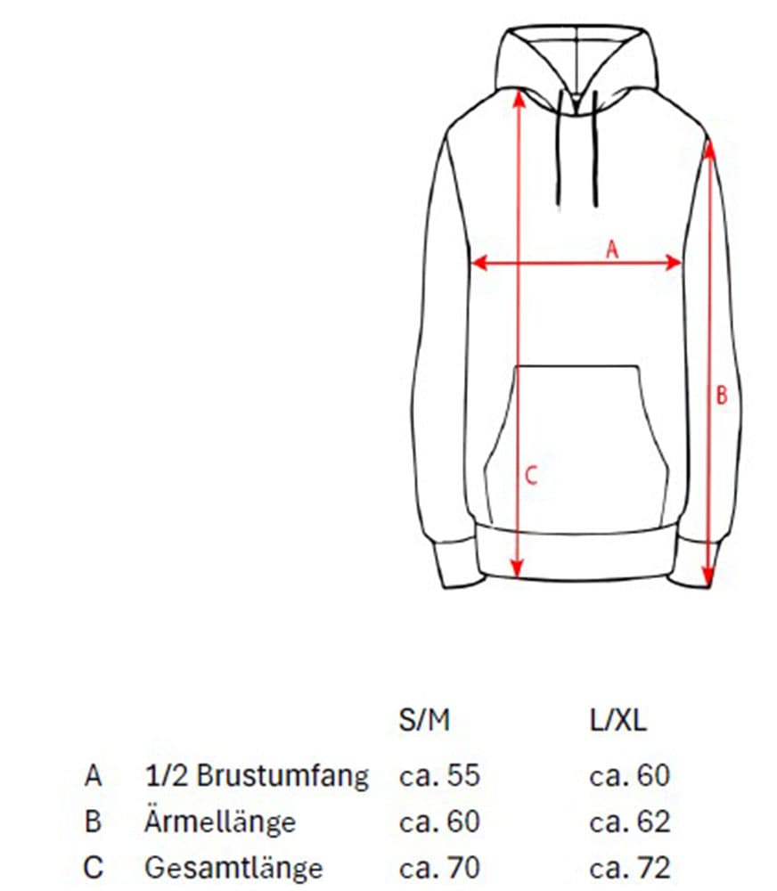 Zwillingsherz Kapuzensweatshirt, mit gesticktem Neon Herz am Ärmel und "Love" Schriftzug auf Kordel