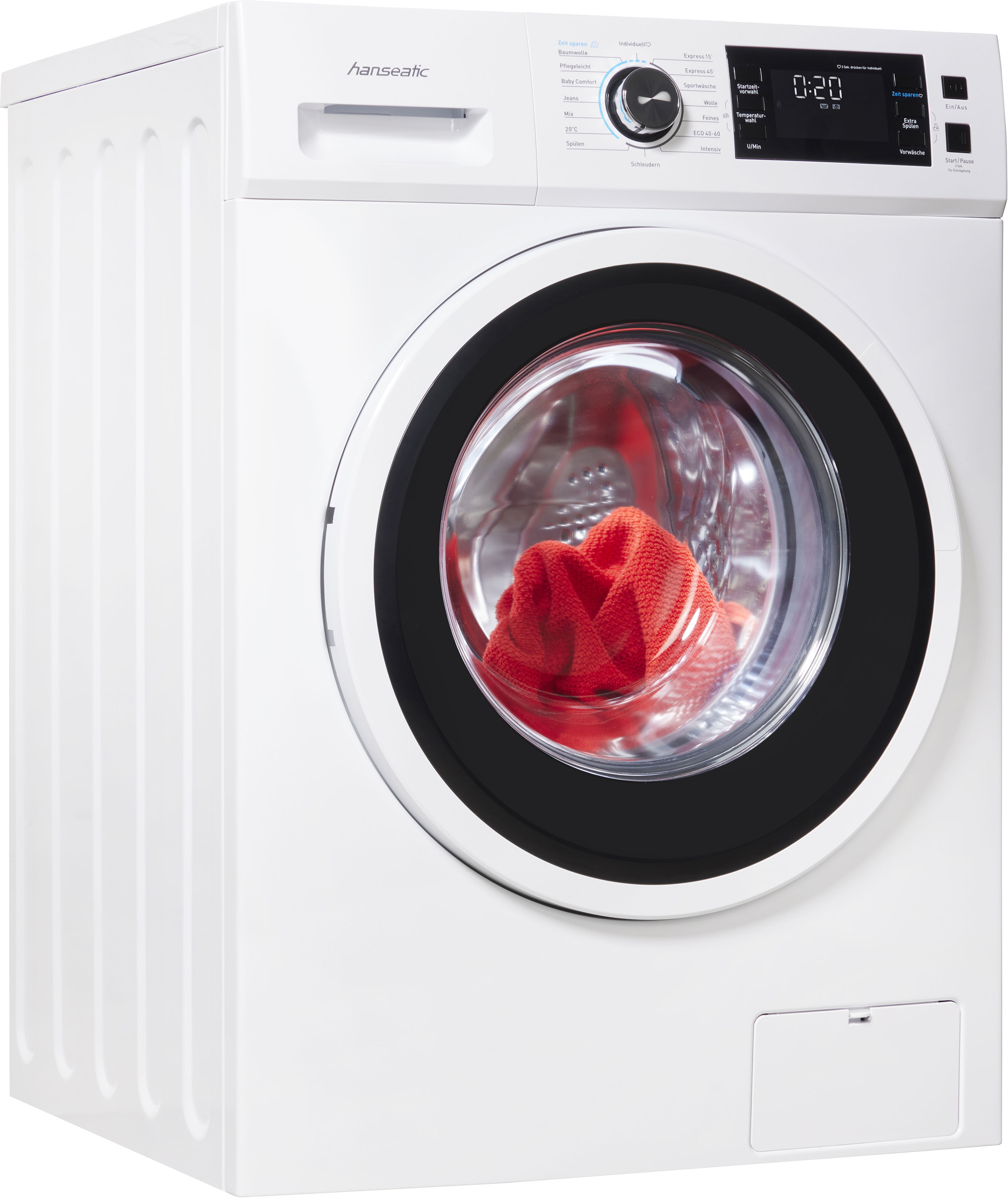 Hanseatic Waschmaschine »HWMB814C« 8 kg 1400 U/min Startzeitvorwahl, Kurzprogramme in weiß