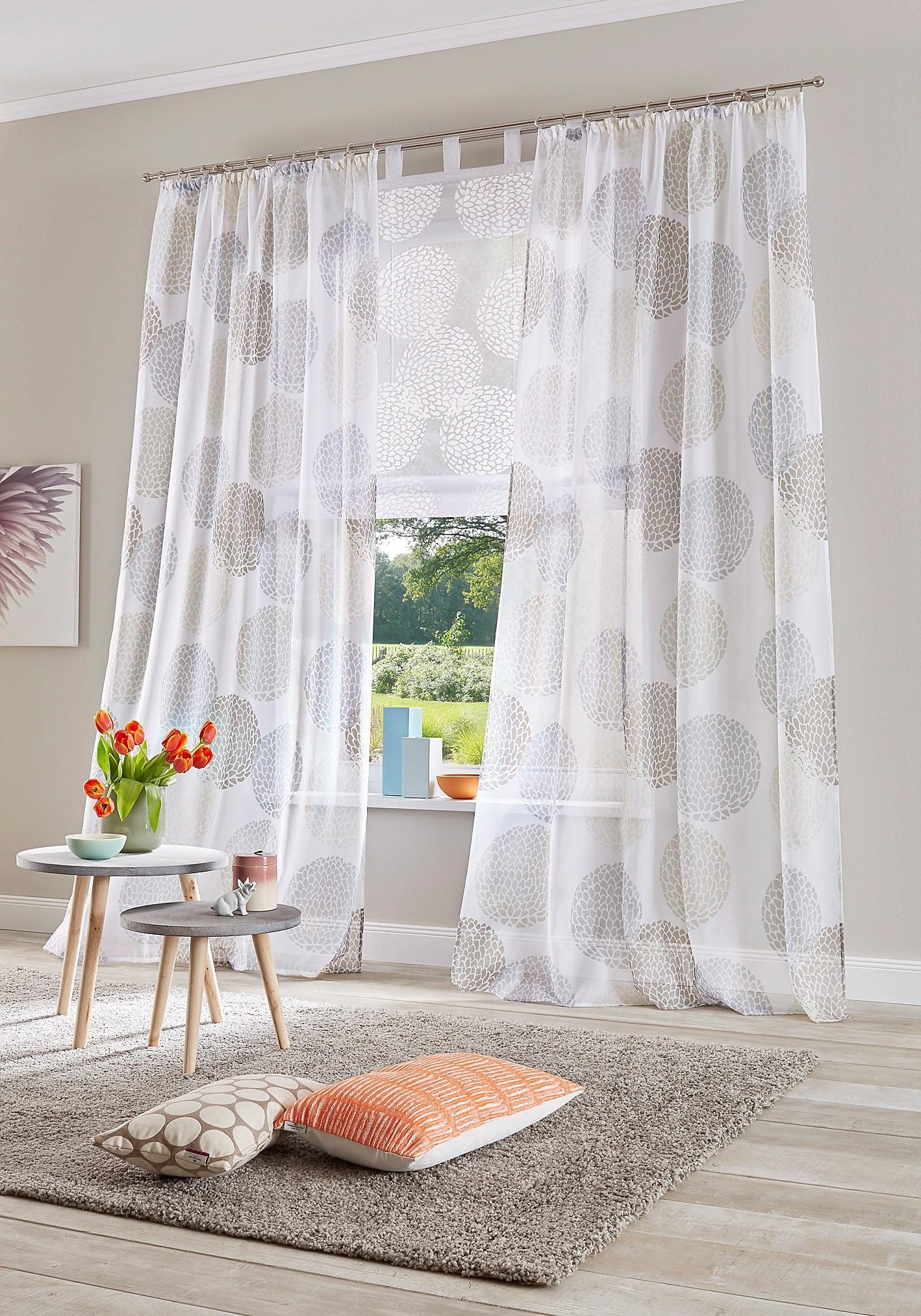 my home Gardine »Belem«, (2 St.), transparent, Polyester, Polyester, gewebt, unifarben