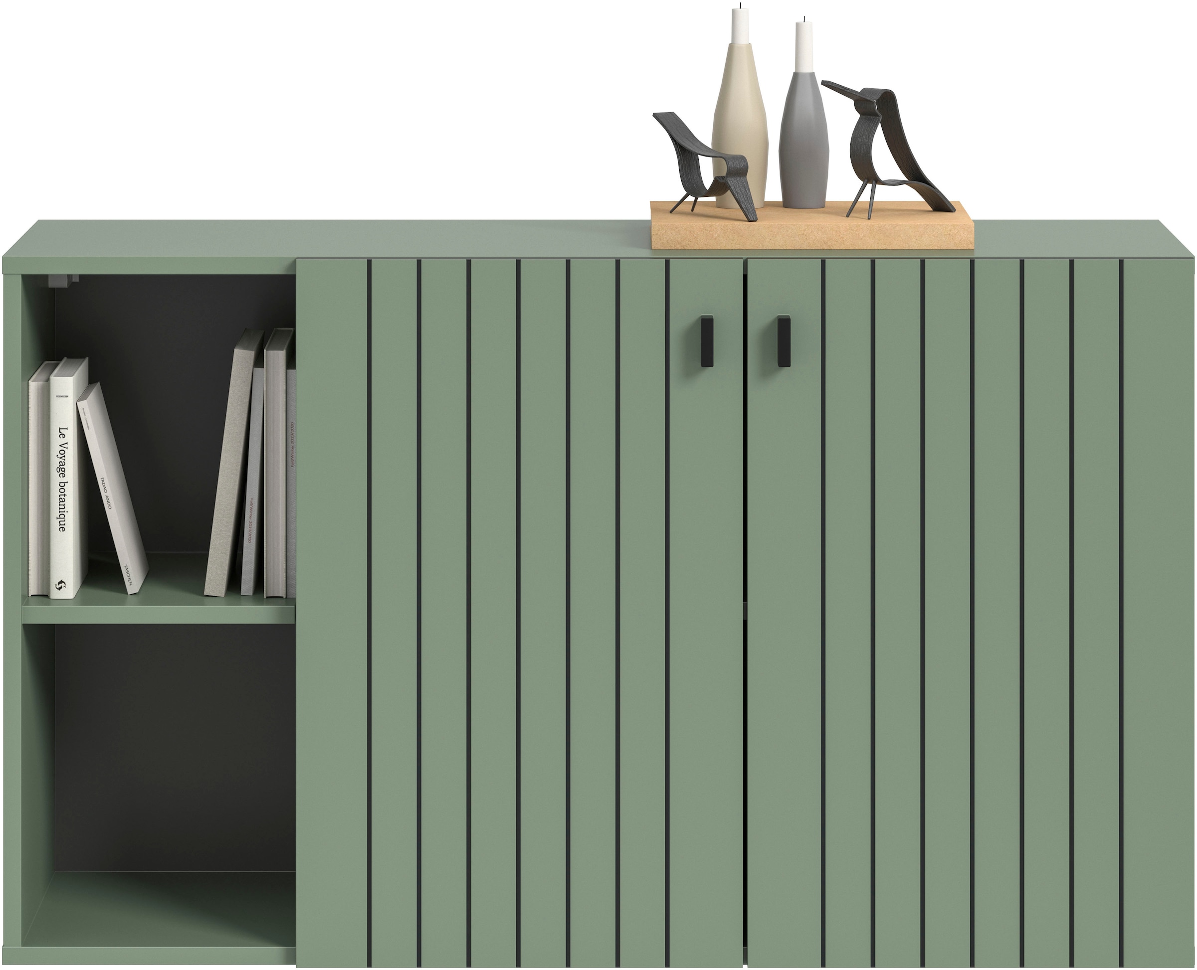 INOSIGN Schuhschrank »TATIO, Breite 106 cm, hängend, Rillenopik, offene Fächer« 1 Stk. tlg. Schuhschrank, Schuhkommode, Flurkommode, Kommode, Hängeschrank