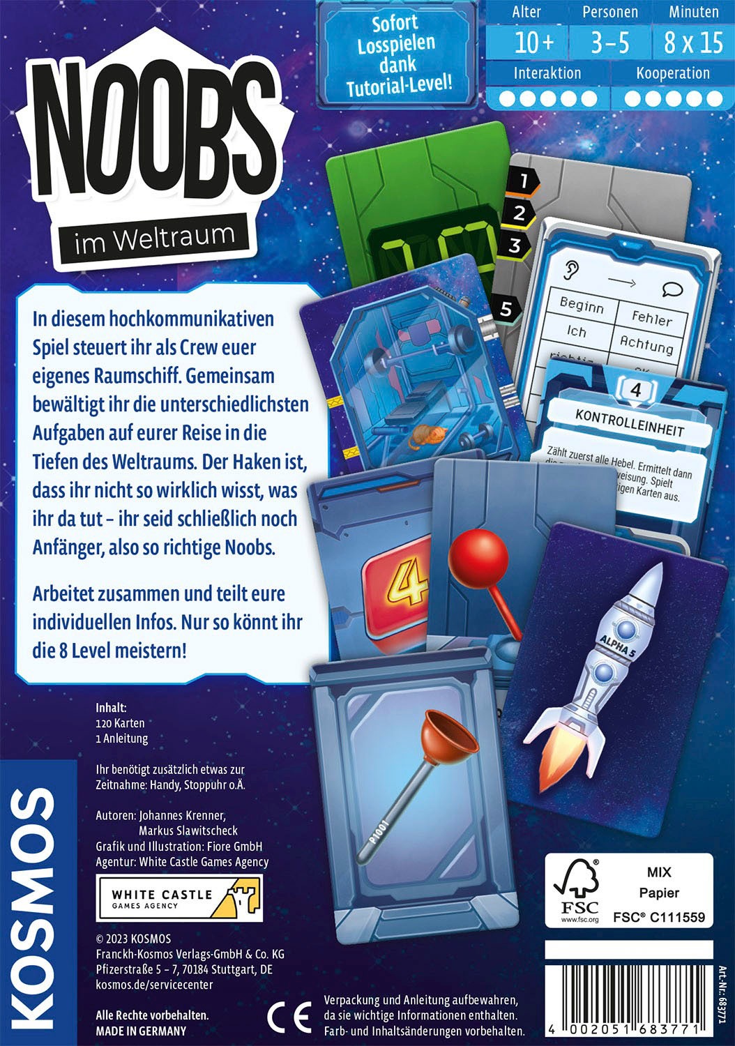 Kosmos Spiel »Noobs - Im Weltraum«, Made in Germany