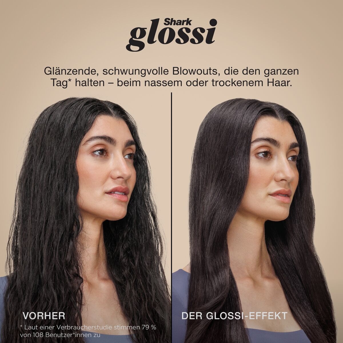 Shark Warmluftbürste »Glossi 2-in-1« 24 Stunden Gloss Lock*-Technologie, mit beheiztem Keramikkamm