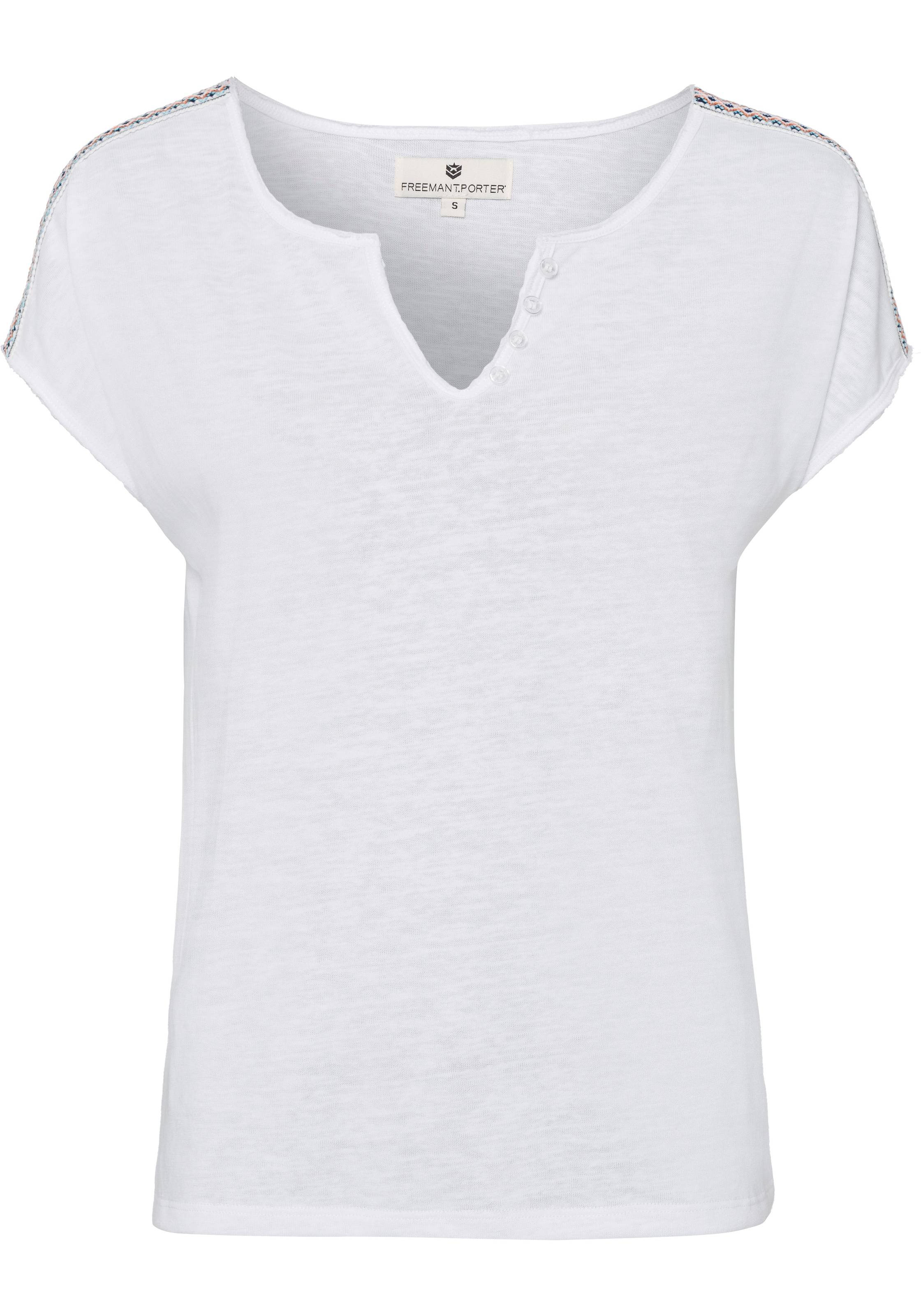 Freeman T. Porter T-Shirt, tlg.), Look Saumkanten im mit bei Used- online OTTO (1 geschnittenen