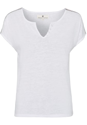 T-Shirt, (1 tlg.), mit geschnittenen Saumkanten im Used-Look