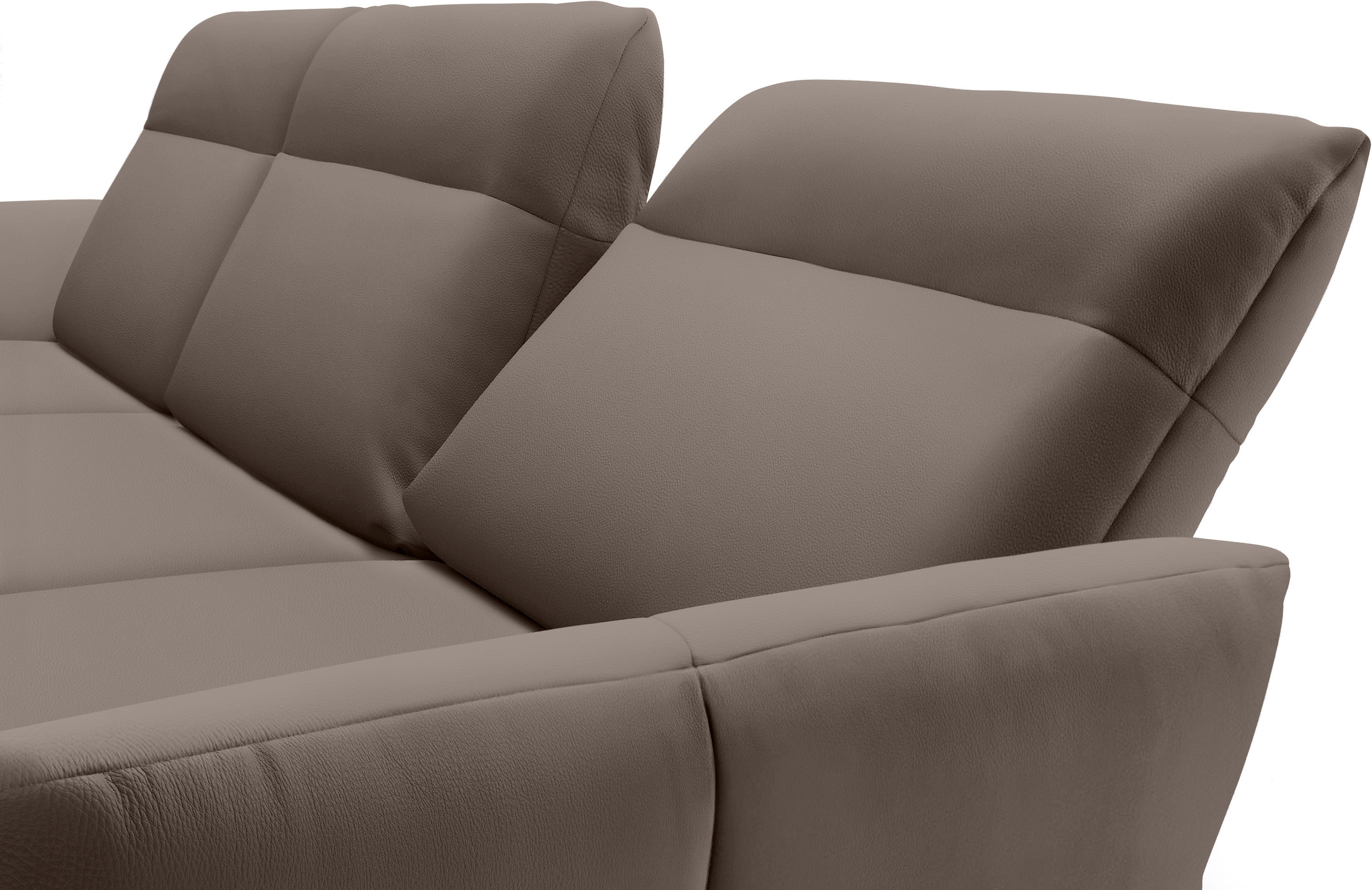 Creation BY ROLF BENZ Ecksofa »CR.460«, Sockel in Eiche, Winkelfüße in Umbragrau, Breite 318 cm