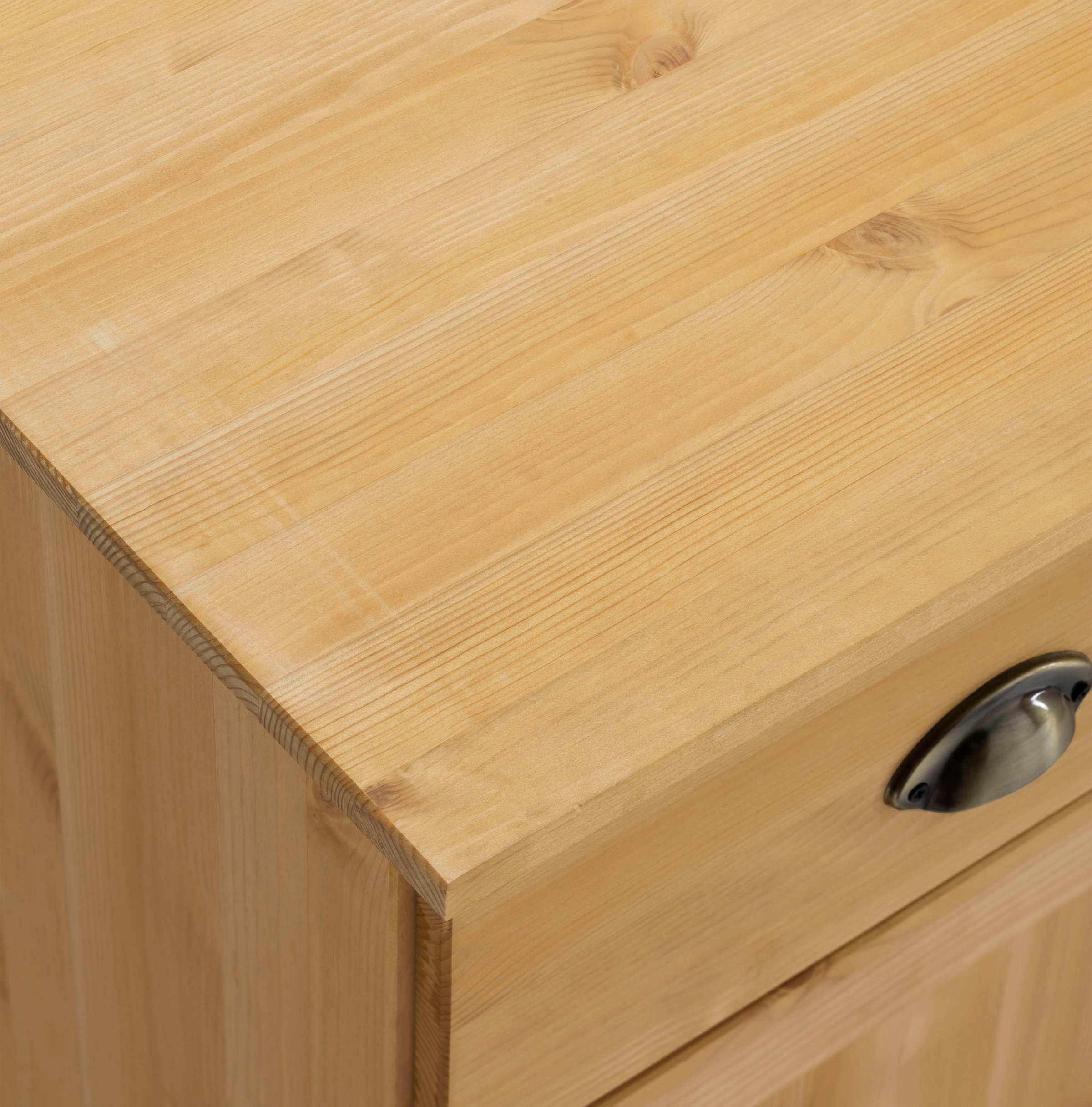 Home affaire Küchenbuffet »Oslo« 125 cm breit, aus massiver Kiefer, mit 2 Glastüren, Metallgriffe