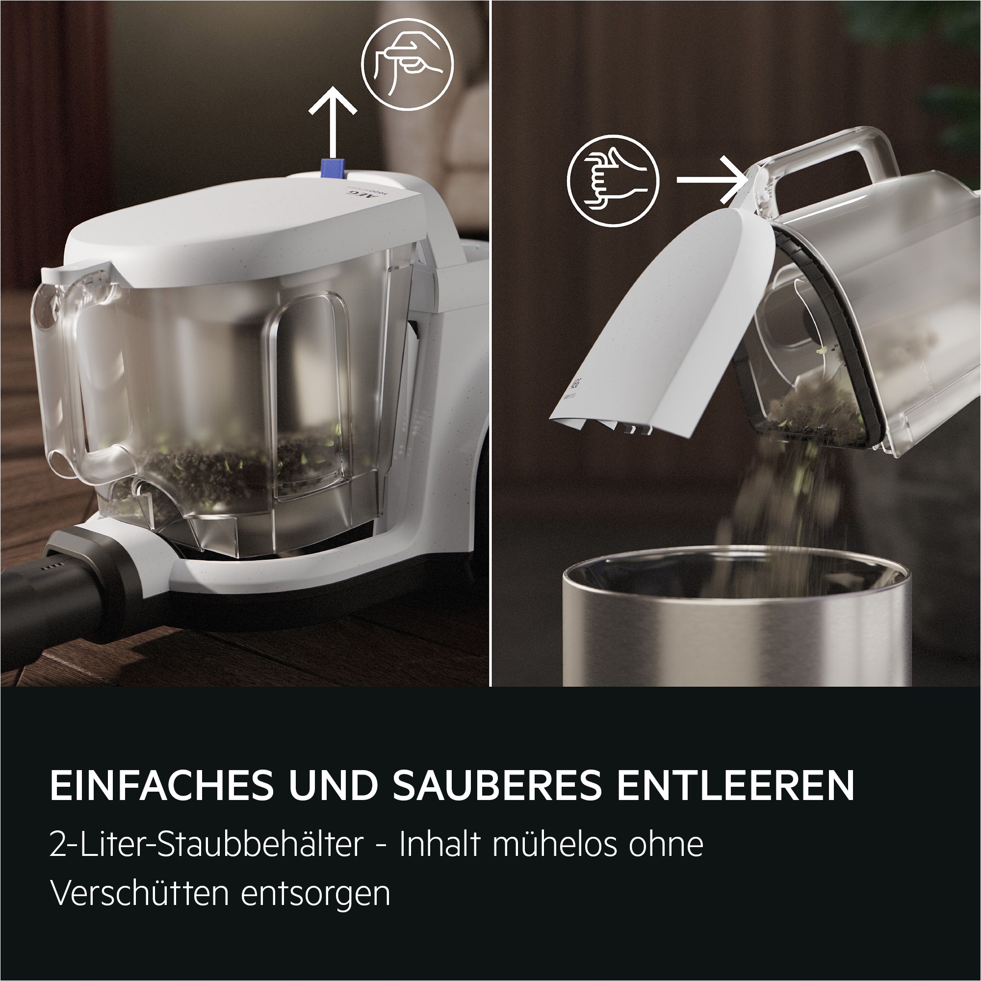 AEG Bodenstaubsauger »AL51C1LDB« 1000 W beutellos Kraftvolle Reinigung mit waschbarem HEPA‑Filter für sauberere Luft