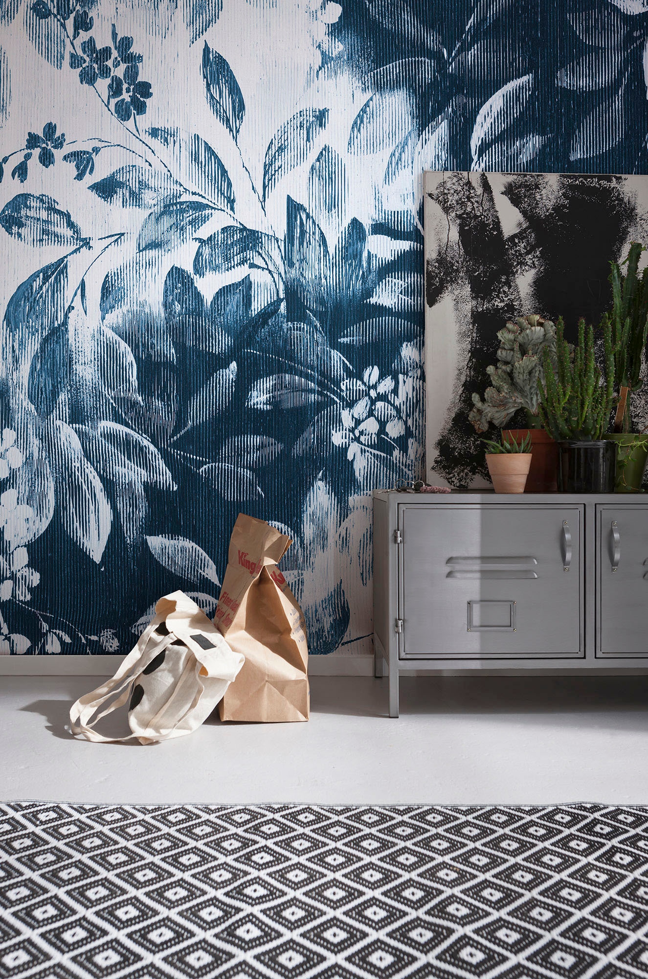 Komar Vliestapete »Digitaldruck Vlies - Idyllic Indigo - Größe 200 x 250 cm«, bedruckt, Wohnzimmer, Schlafzimmer