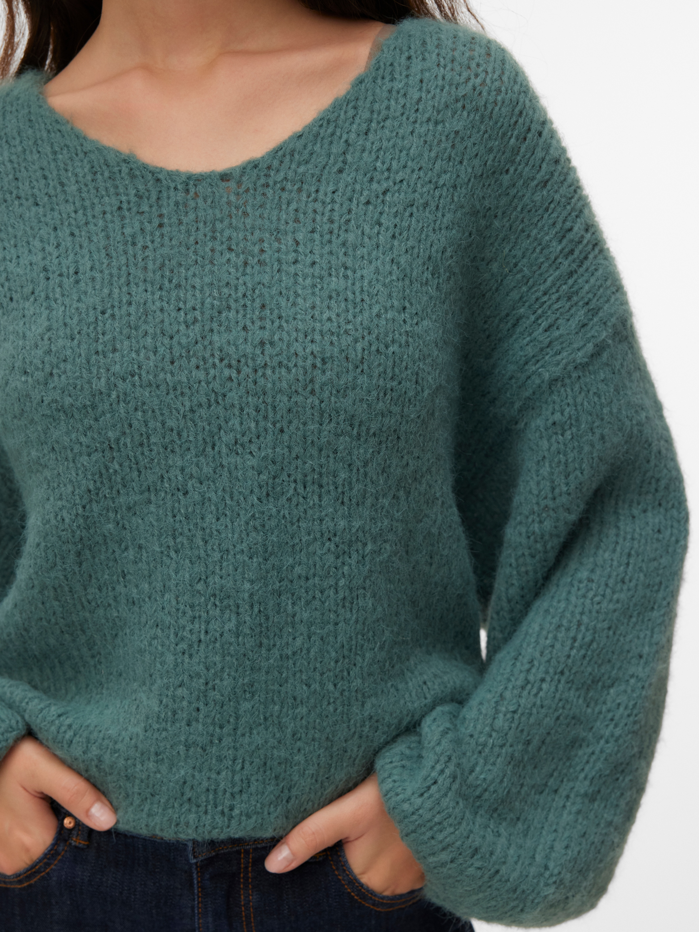 Vero Moda Strickpullover »VMMAYBE LS 2WAY V-NECK PULLOVER NOOS« Kunstfaser, locker geschnitten, V-Ausschnitt