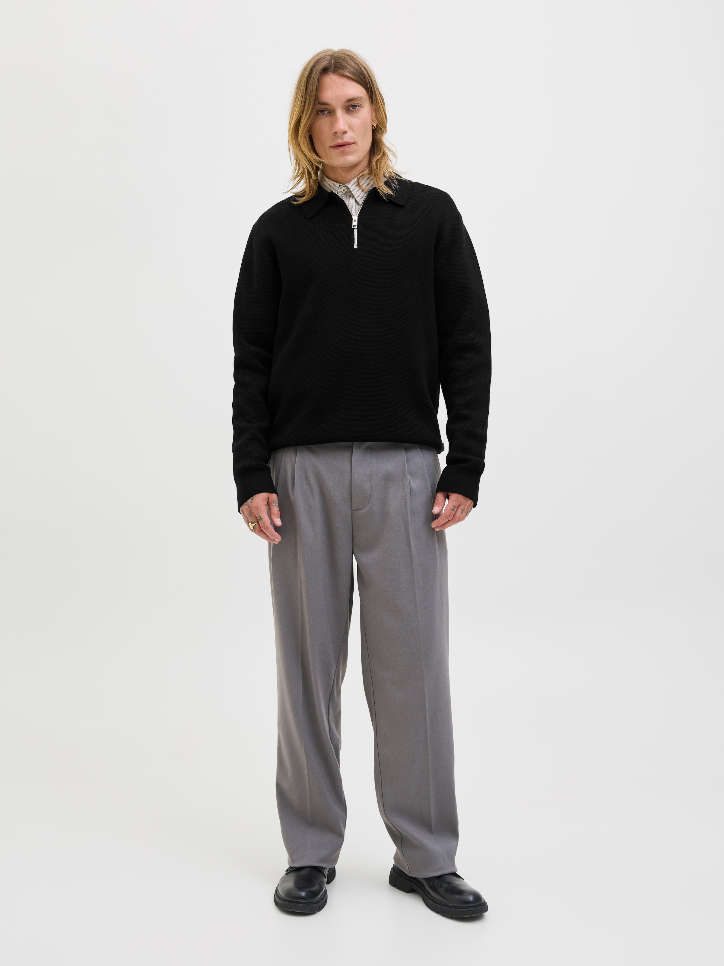 Jack & Jones Polokragenpullover »JPRBLAMILANO STITCH KNIT ZIP POLO SN«