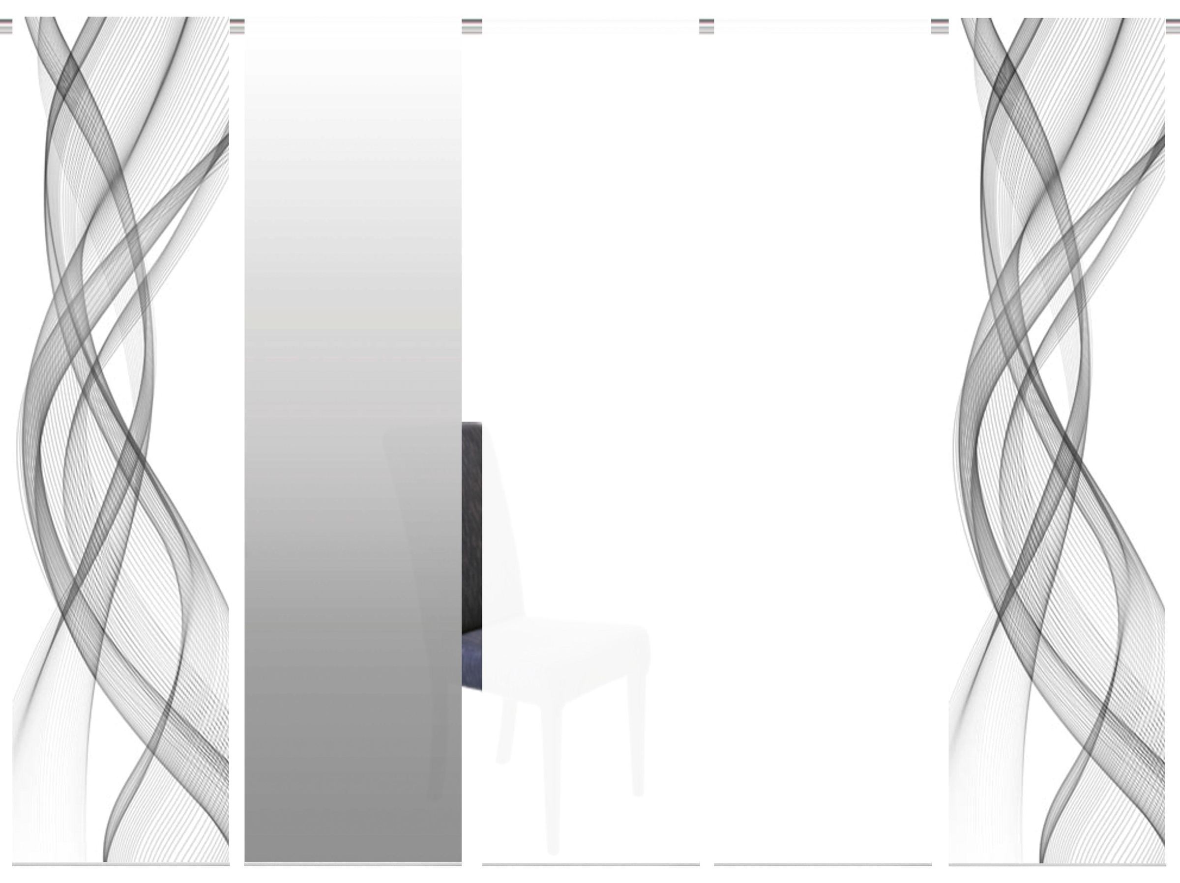 HOME WOHNIDEEN Schiebegardine »FERROLA« Klettband 5 Stk. tlg. HxB: 245x60, inkl. Befestigungszubehör