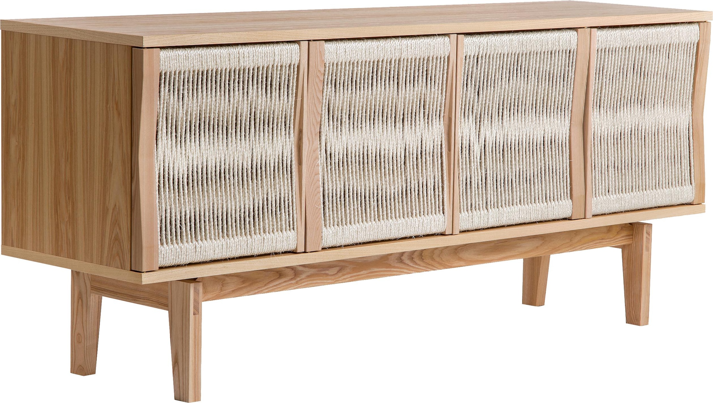 Woodman Sideboard »Lidia«, Kommode, Türenfronten aus nartürlichem Hanfseil, Breite 180 cm