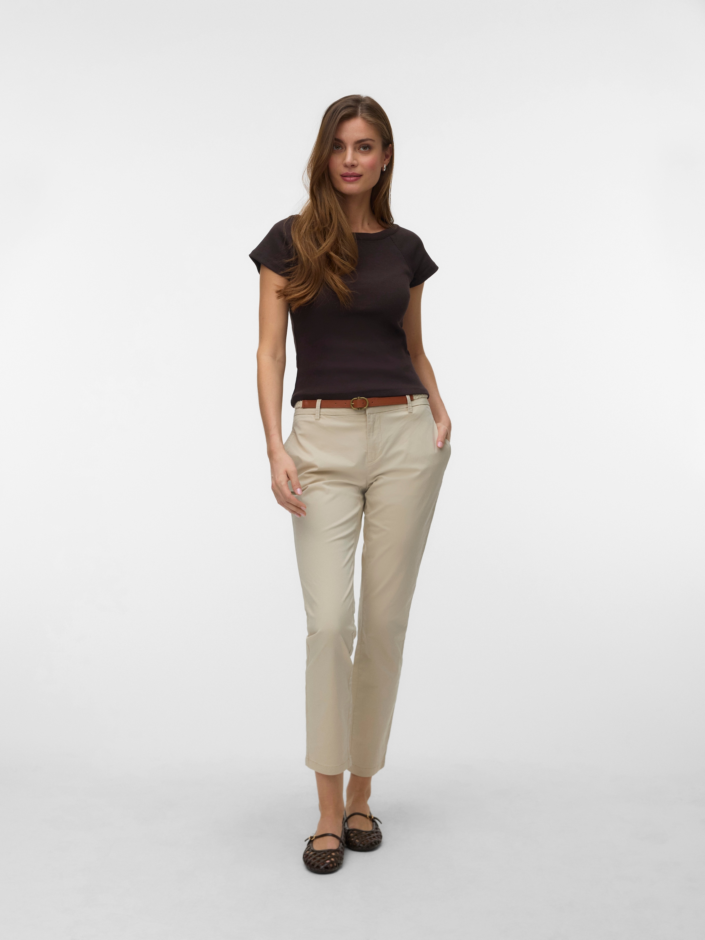 Vero Moda Chinohose »VMFIEBY MW TAPERED CHINO PANT«  Baumwollmischung