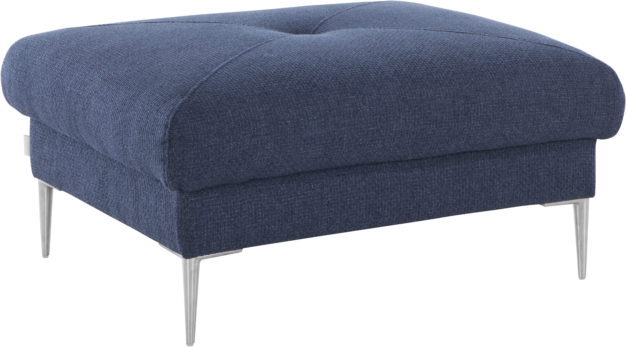 TRENDMANUFAKTUR Hocker »Chilltime, elegant und bequem durch Komfortsitzhöhe 46cm, hoher Fuß«, mit eleganter Kreuznaht auf der Sitzfläche