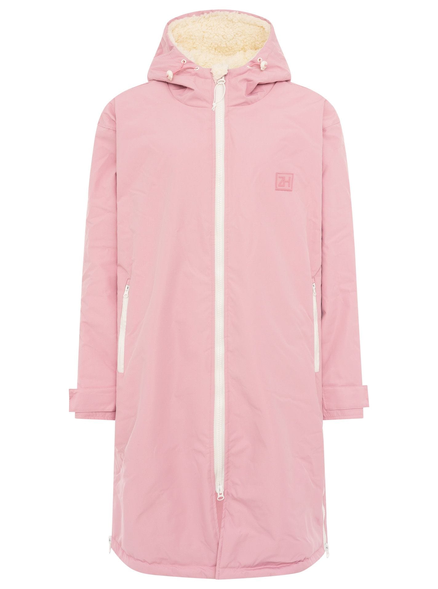 Zwillingsherz Kurzmantel »"Oversize Windjacke ZH"« seitliche Taschen, Kapuze, Reißverschluss, Teddy Futter