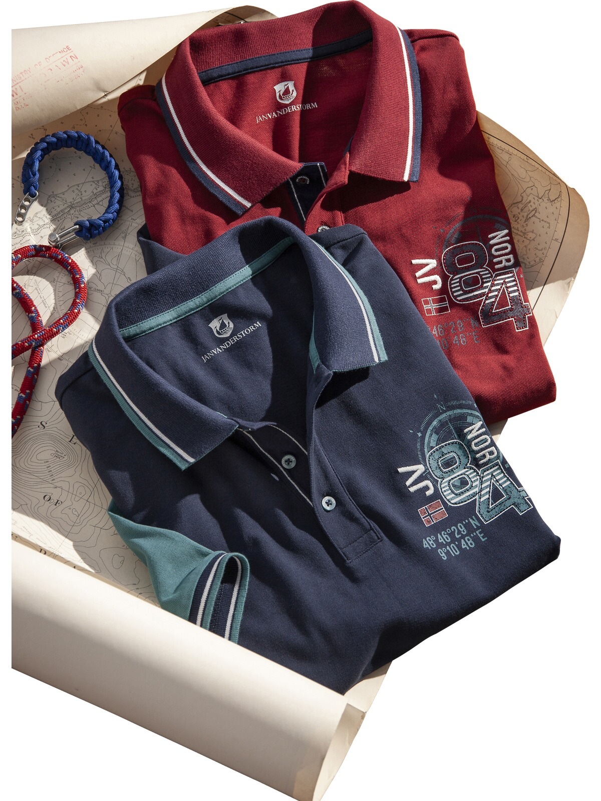 Jan Vanderstorm Poloshirt »Poloshirt OLEJORN«, (1 tlg.), mit kontrastfarbenen Ärmeln