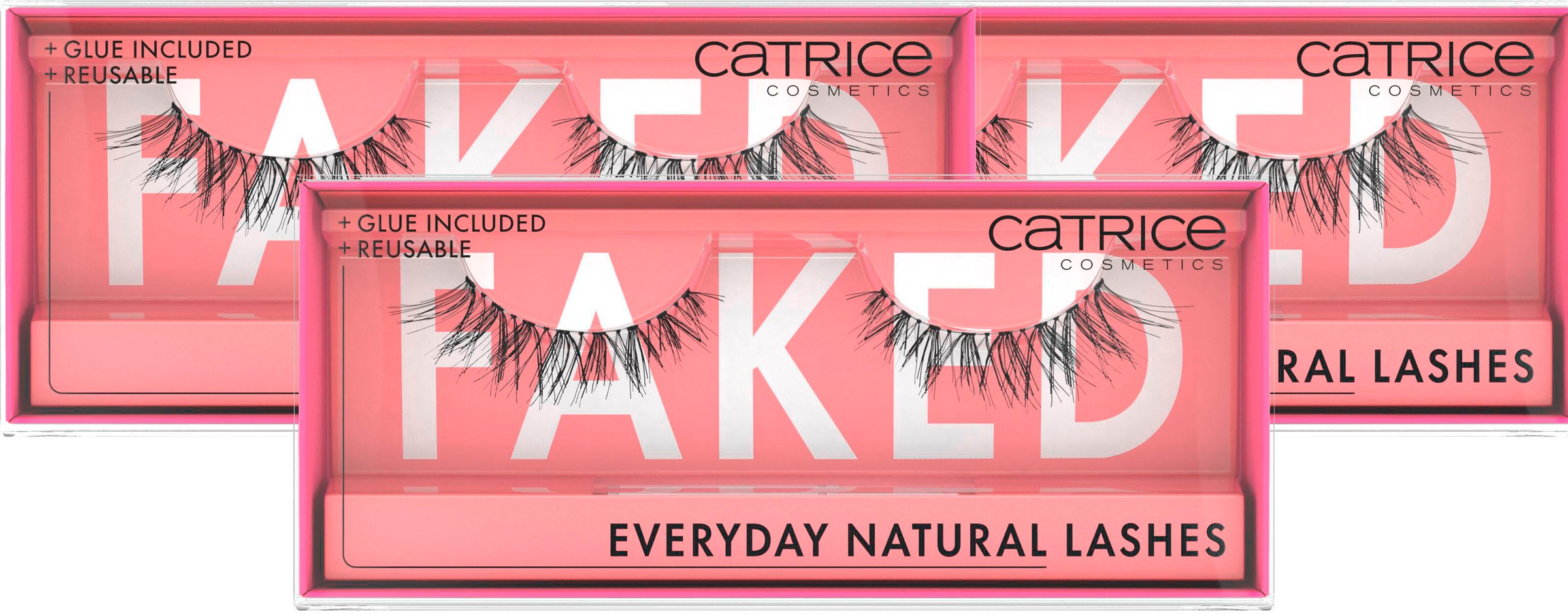 Catrice Bandwimpern »Faked Everyday Natural Lashes«, (Set, 3 tlg.), mit wiederverwendbarer Packung