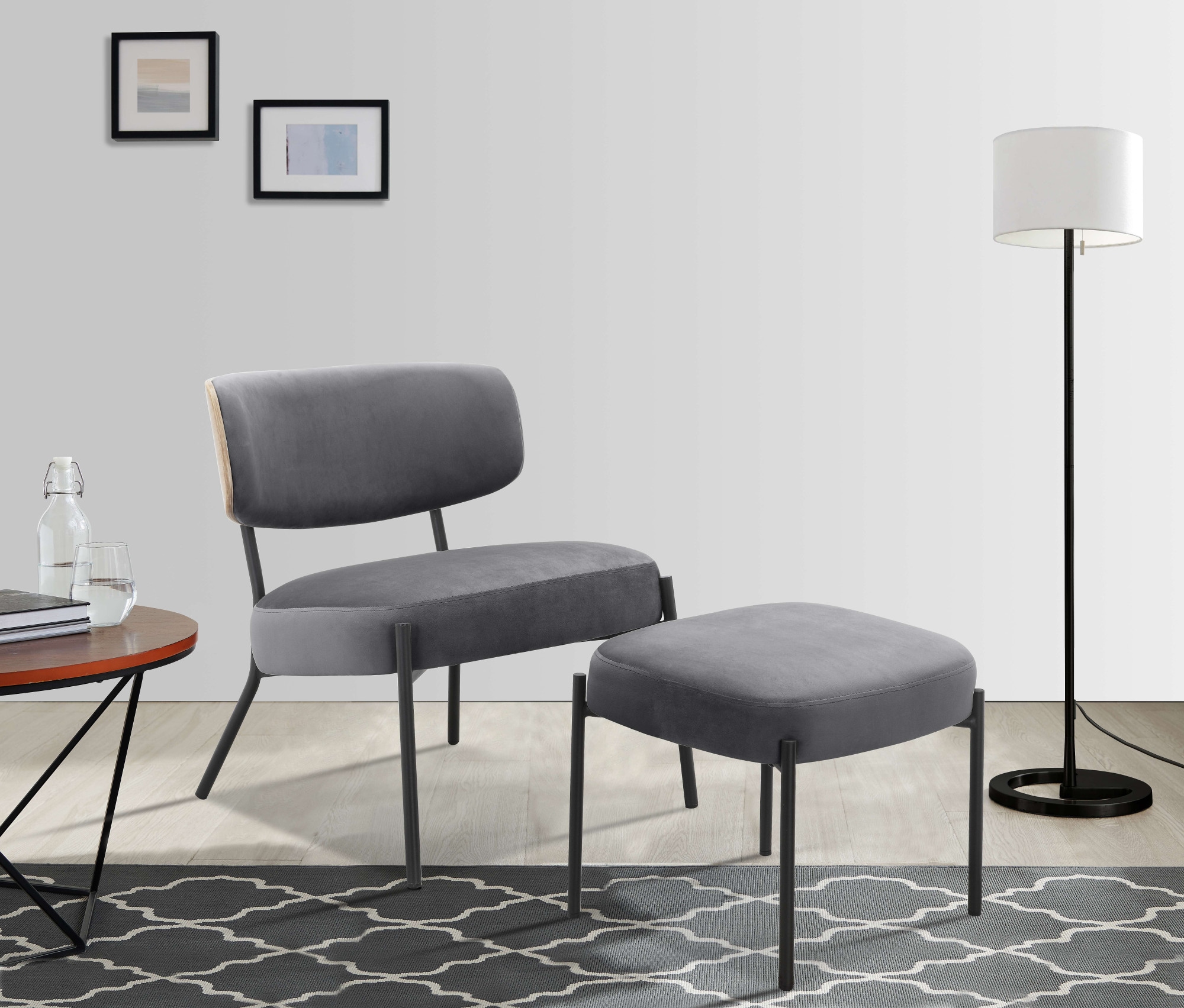 Loungesessel »Lovberg in Cord und Easycare-Bezug«, eleganter Sessel mit Hocker