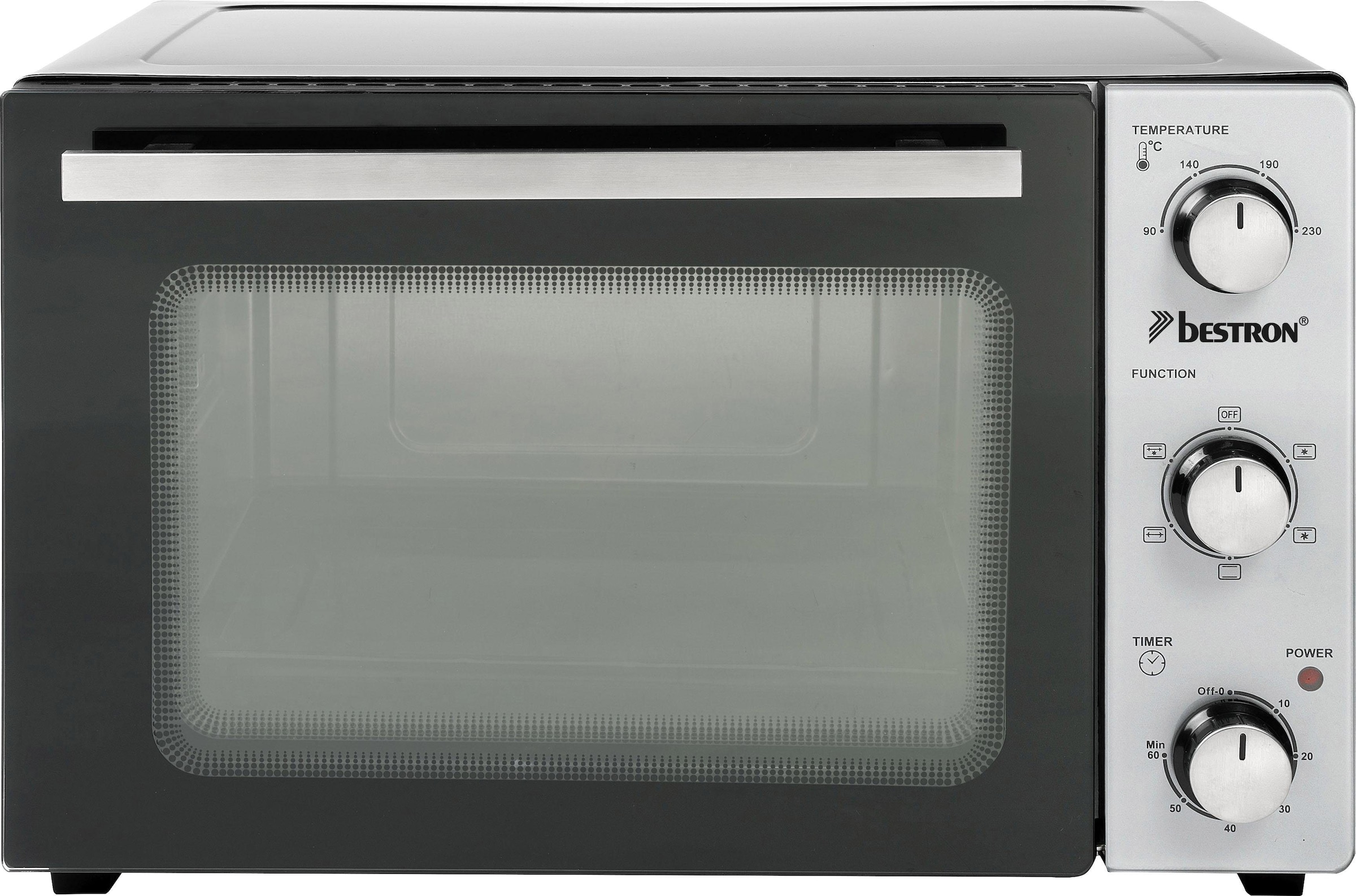 bestron Minibackofen »2-in-1 Gerät«, mit Drehspieß, 1500 W, Edelstahl, Schwarz