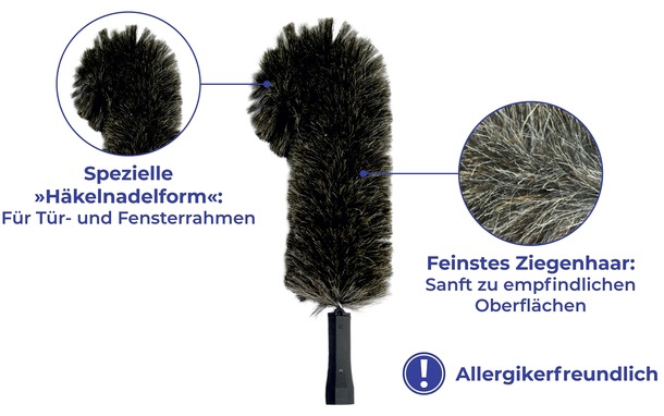Maximex Staubbesen, (1 St.), aus Ziegenhaar, für empfindliche Oberflächen, ideal für Fensterrahmen