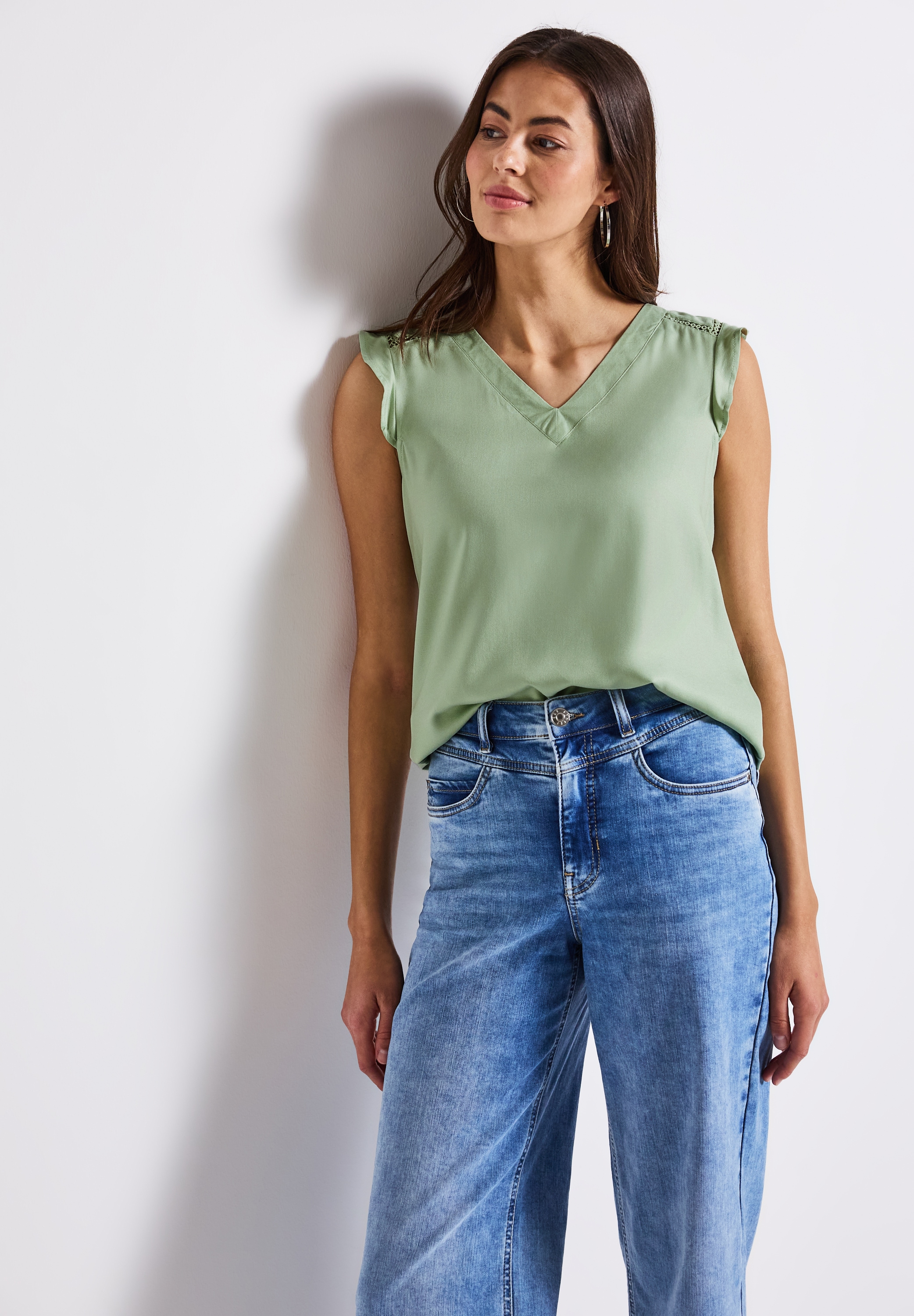 STREET ONE Shirttop mit Häkeldetails