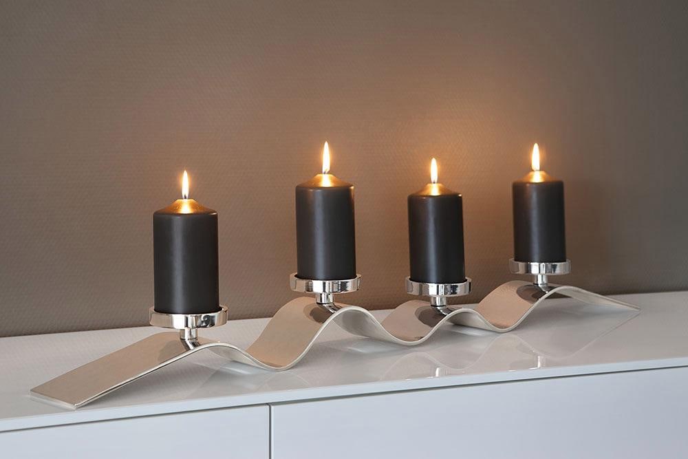 Fink Kerzenständer »WAVE, Adventsleuchter«, aufwendige Handarbeit,  Teelichthalter für 4 Kerzen, 4-flammig online bei OTTO