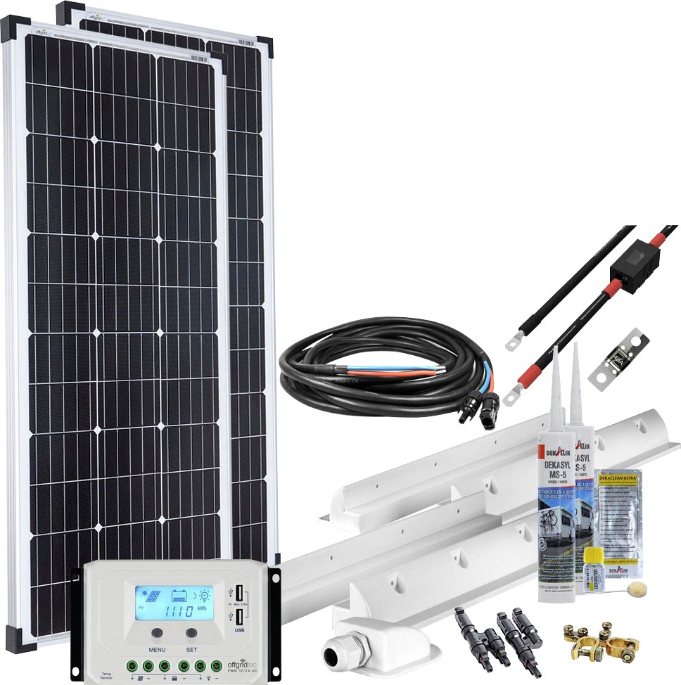 Offgridtec Solaranlage »mPremium L-200W/12V« Wohnmobil Solaranlage in schwarz