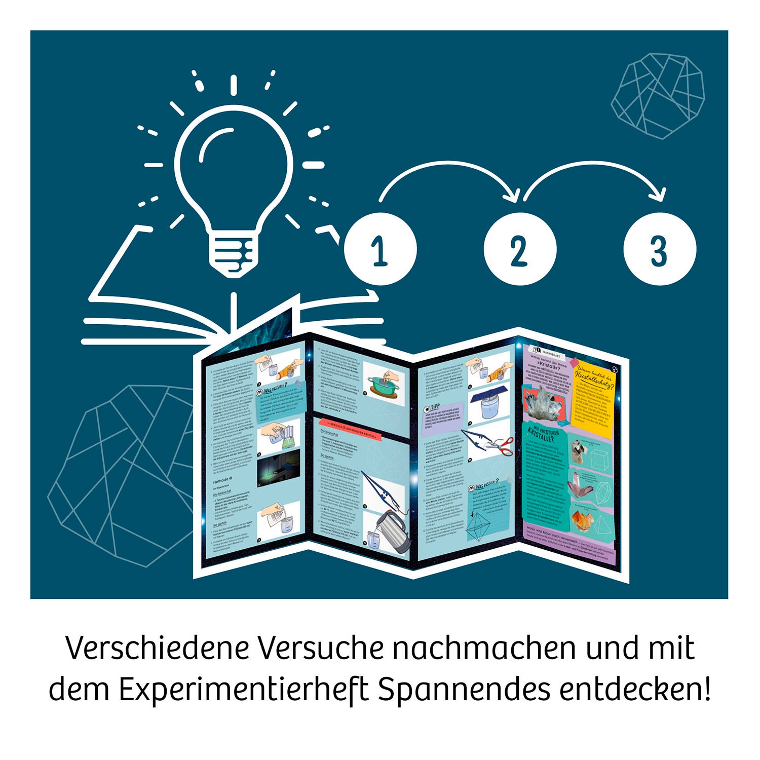 Kosmos Experimentierkasten »Nachtleuchtender Kristall-Schatz«, Made in Germany