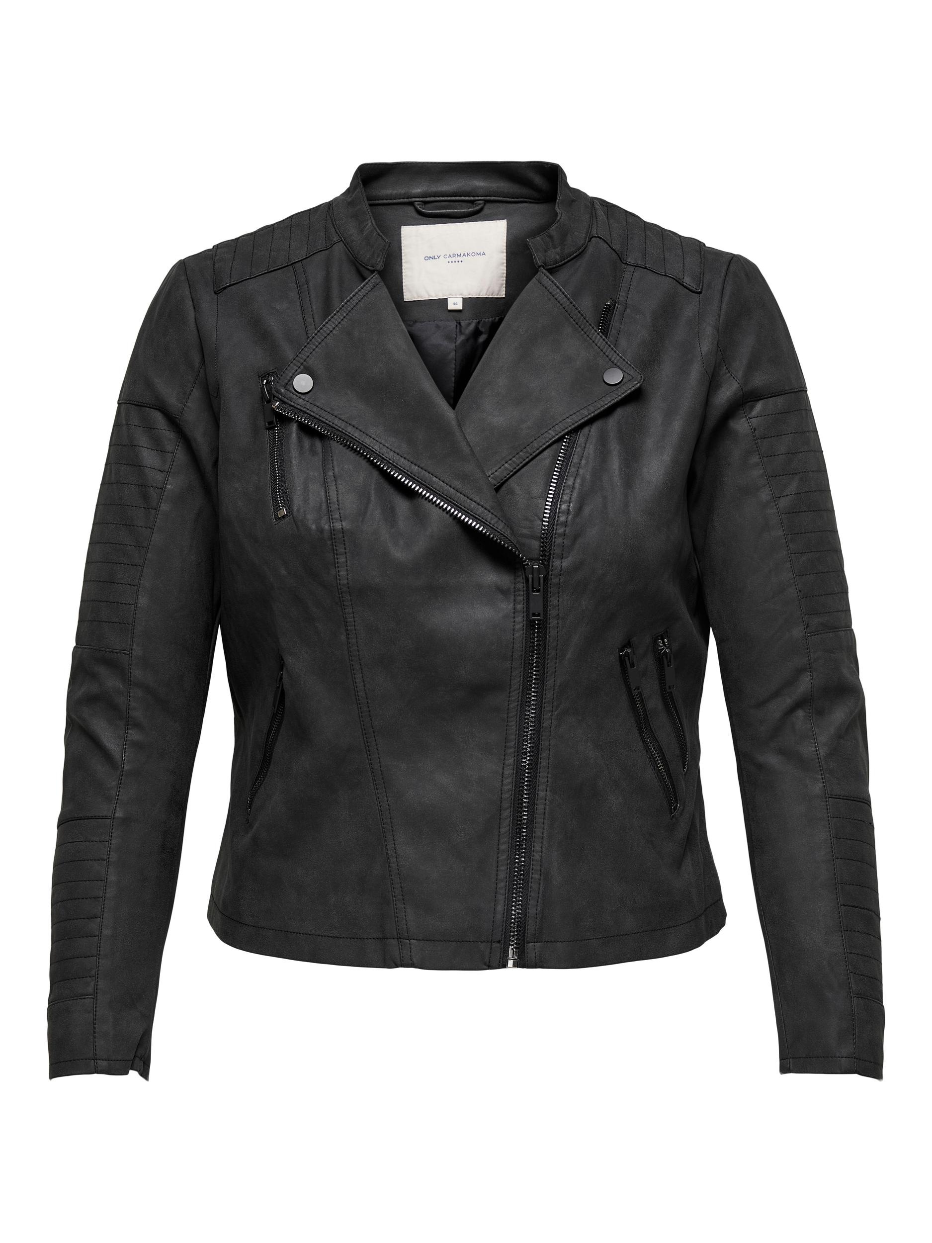 ONLY CARMAKOMA Lederimitatjacke »Avana«, mit Biker-Details