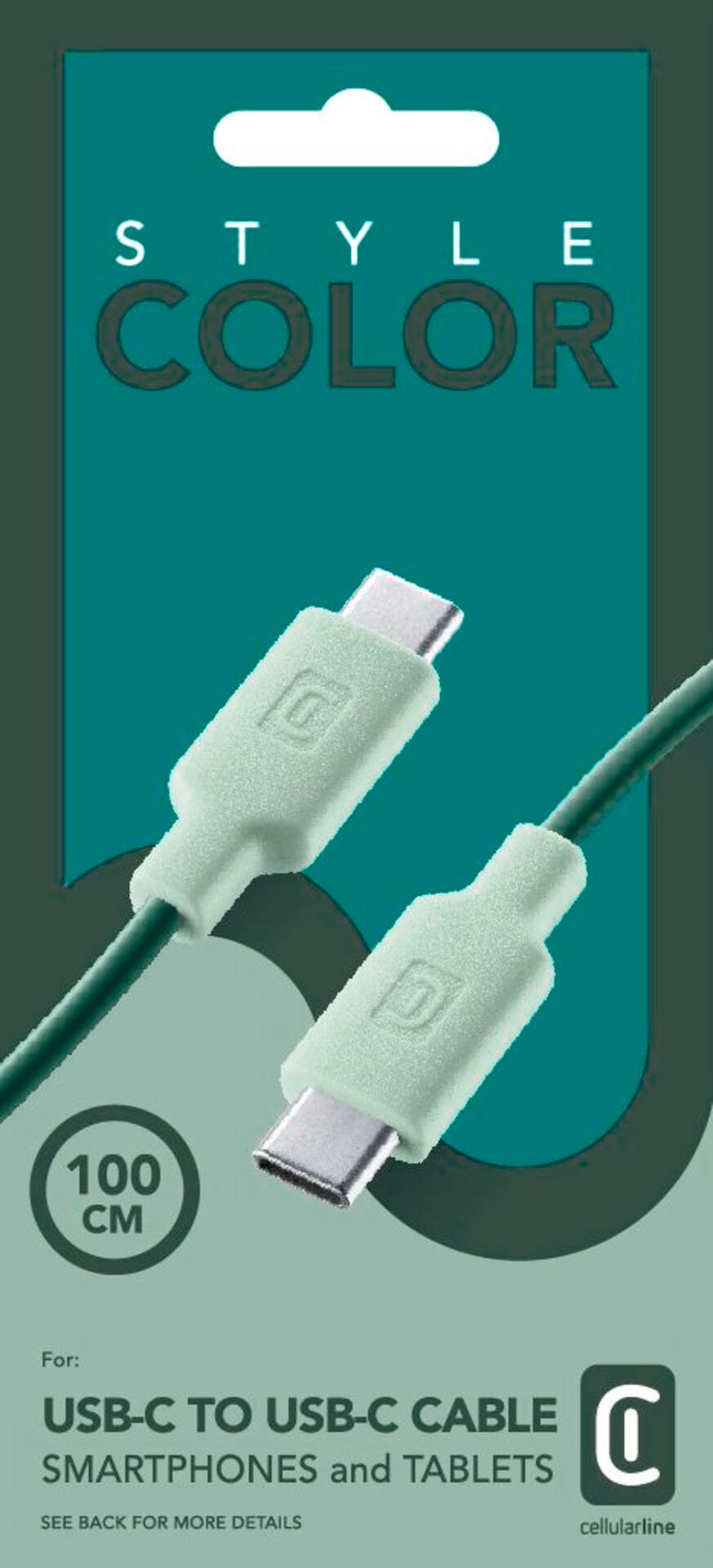 Cellularline USB-Kabel »Style Color Data USB-C zu USB-C Kabel 1 m«, USB Typ C-USB Typ C, 100 cm