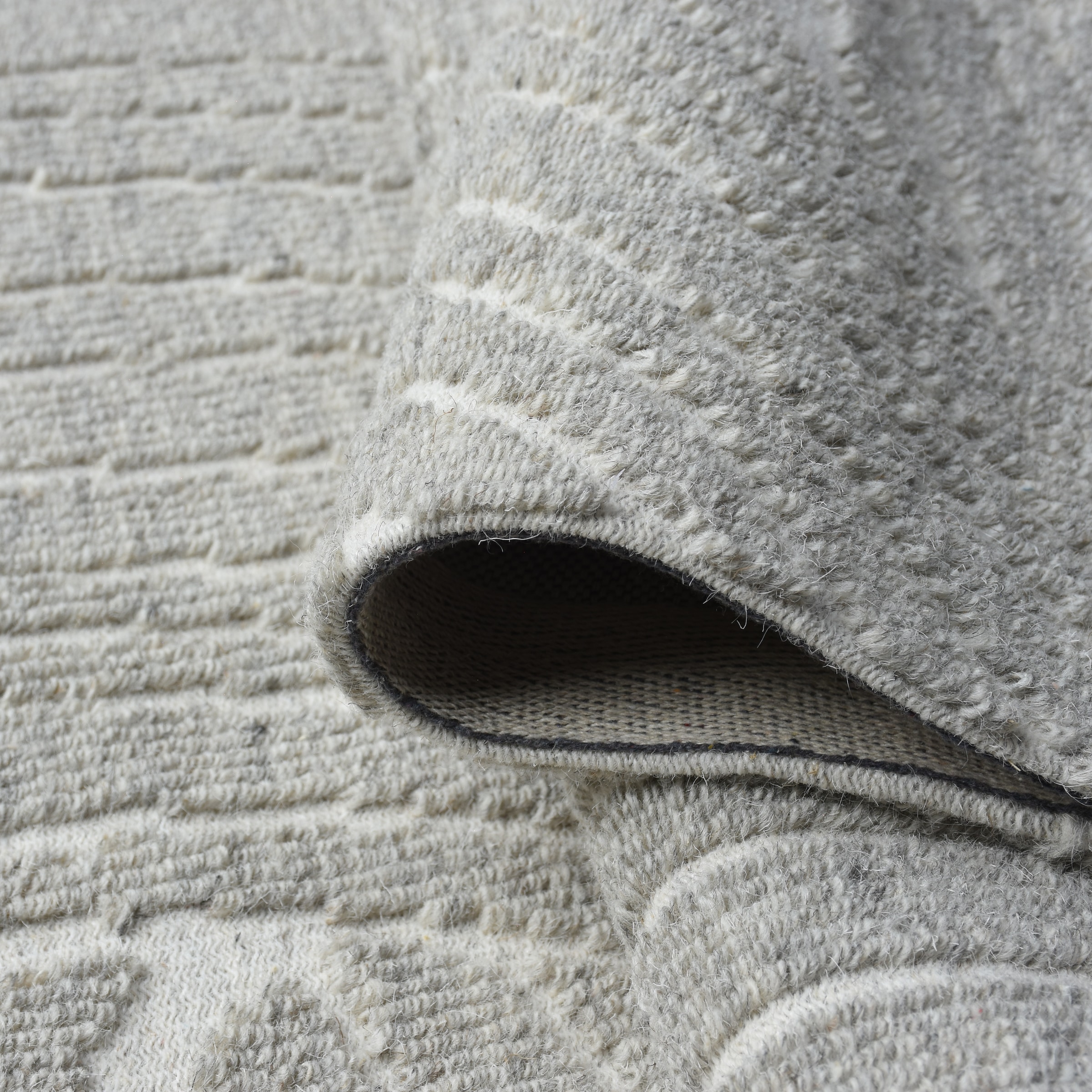 my home Wollteppich »Falun, Wolle, Hoch-Tief-Struktur, maschinell gewebt« rechteckig einfarbig, Wolle, Teppich, Wohnzimmer, Schlafzimmer, Esszimmer