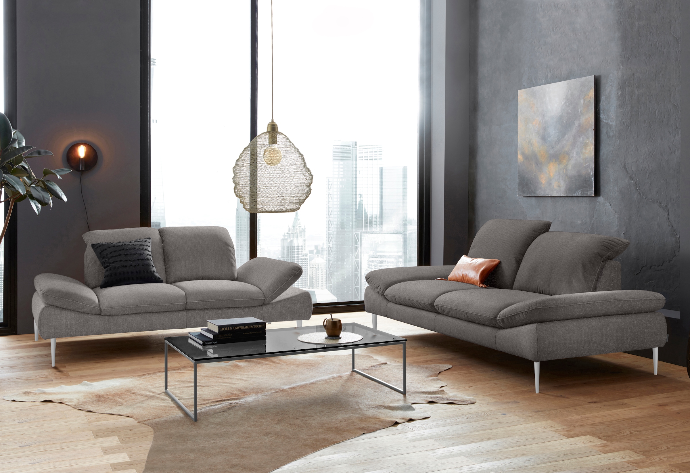 W.SCHILLIG 2,5-Sitzer »enjoy&MORE« mit Sitztiefenverstellung, Füße silber matt, Breite 232 cm