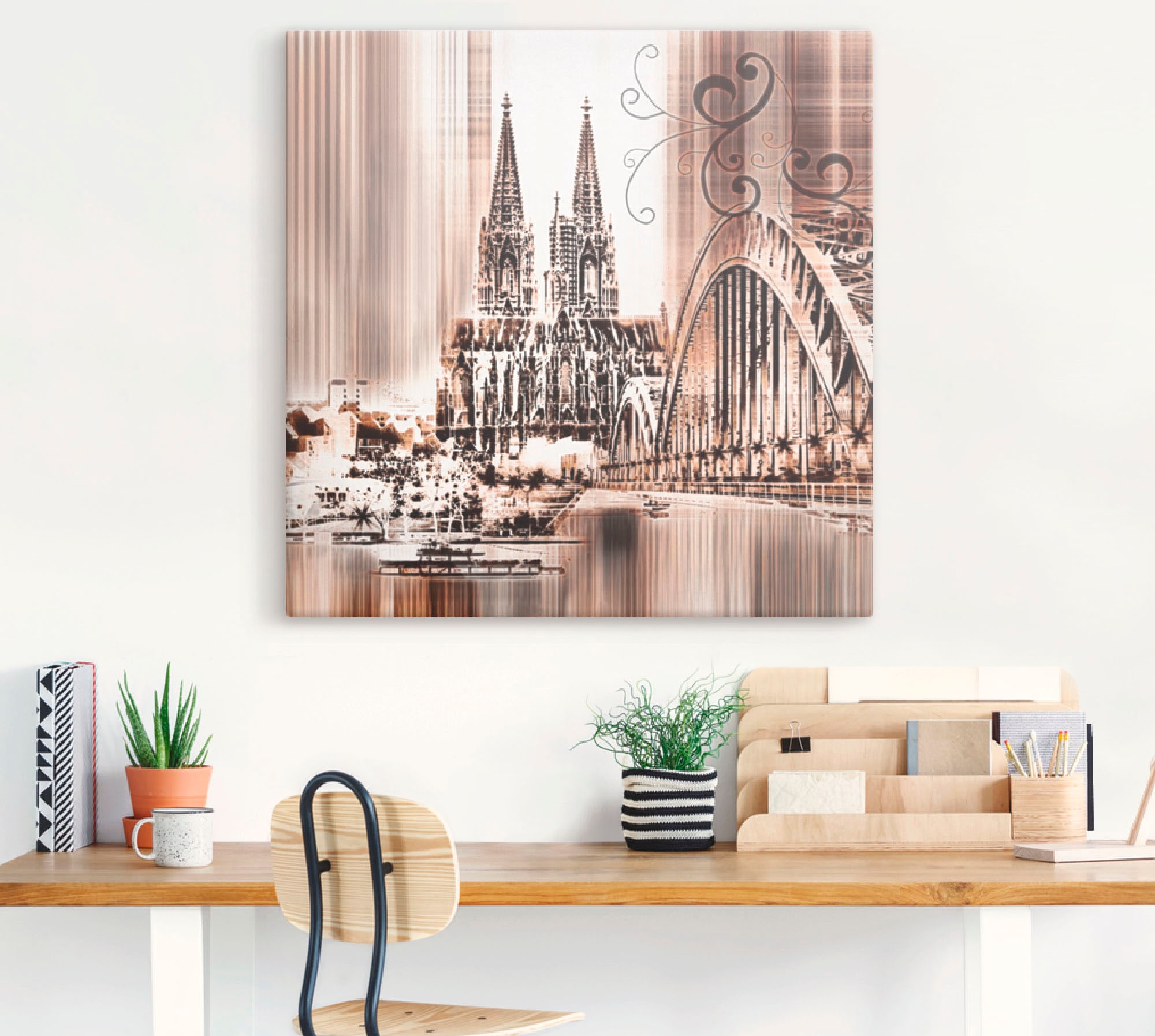 Artland Wandbild »Köln Skyline Collage VI«, Architektonische Elemente, (1 St.), als Leinwandbild, Wandaufkleber in verschied. Größen