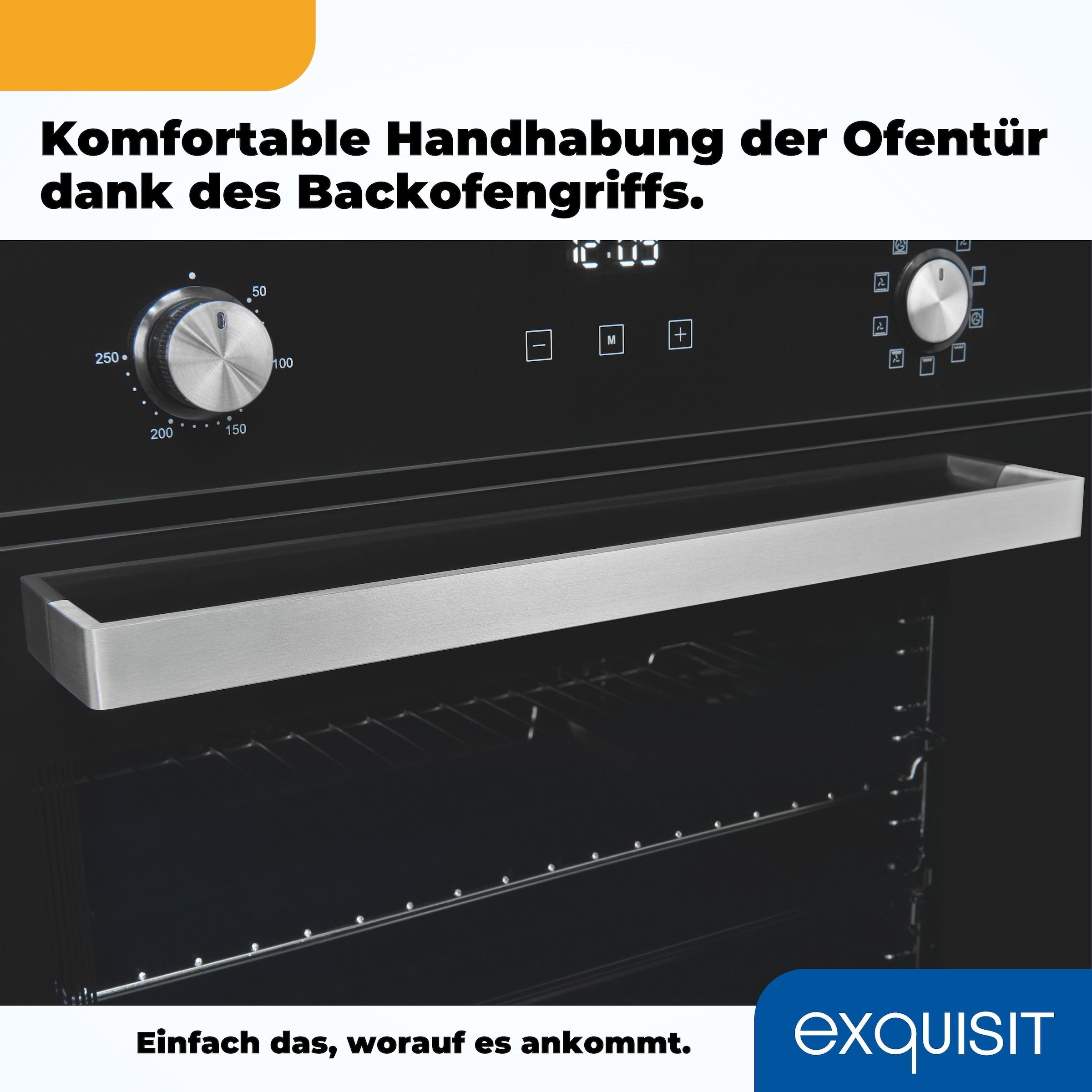 exquisit Backofen  »EBE76-9-H-020 inox«, mit 1-fach-Teleskopauszug