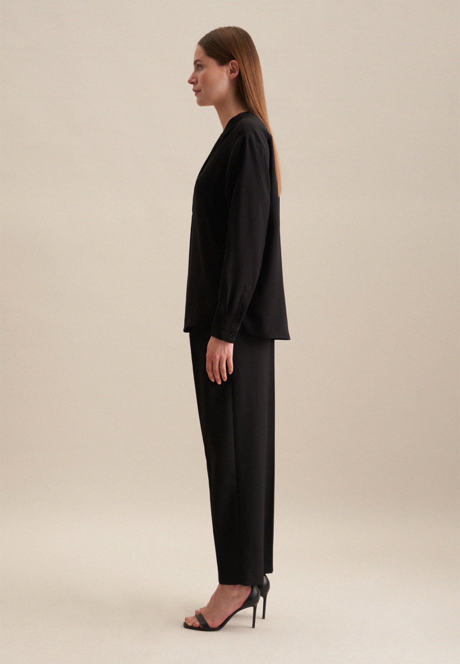 seidensticker Klassische Bluse »Schwarze Rose« 1/1 V-Neck Uni