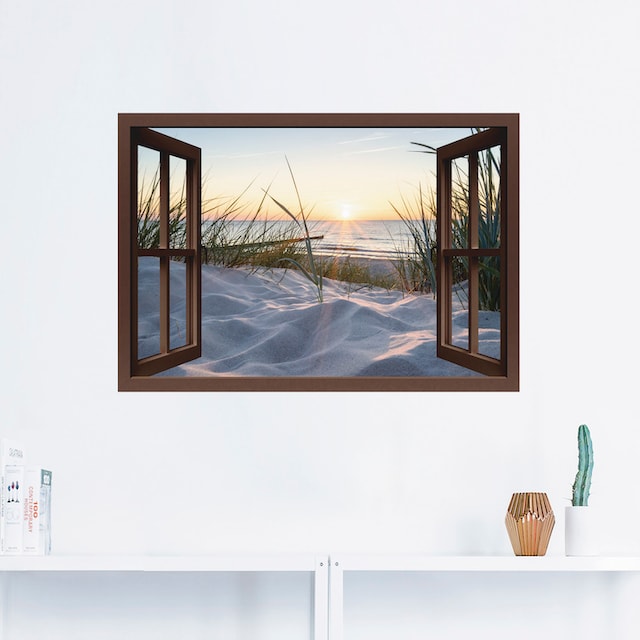 Artland Wandbild »Ostseestrand durchs Fenster«, Meer Bilder, (1 St.), als  Alubild, Leinwandbild, Wandaufkleber oder Poster in versch. Größen kaufen  online bei OTTO