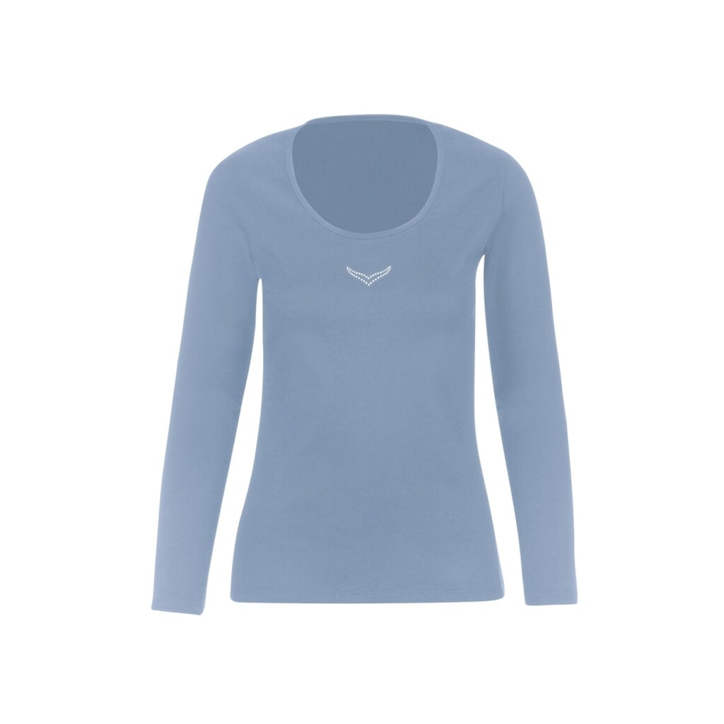 Trigema Longsleeve »TRIGEMA Langarmshirt mit Kristallsteinen«, (1 tlg.)