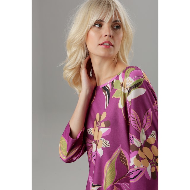 Aniston SELECTED Jerseykleid, mit aufgedruckter Bordüre im Retro-Muster  online bei OTTO